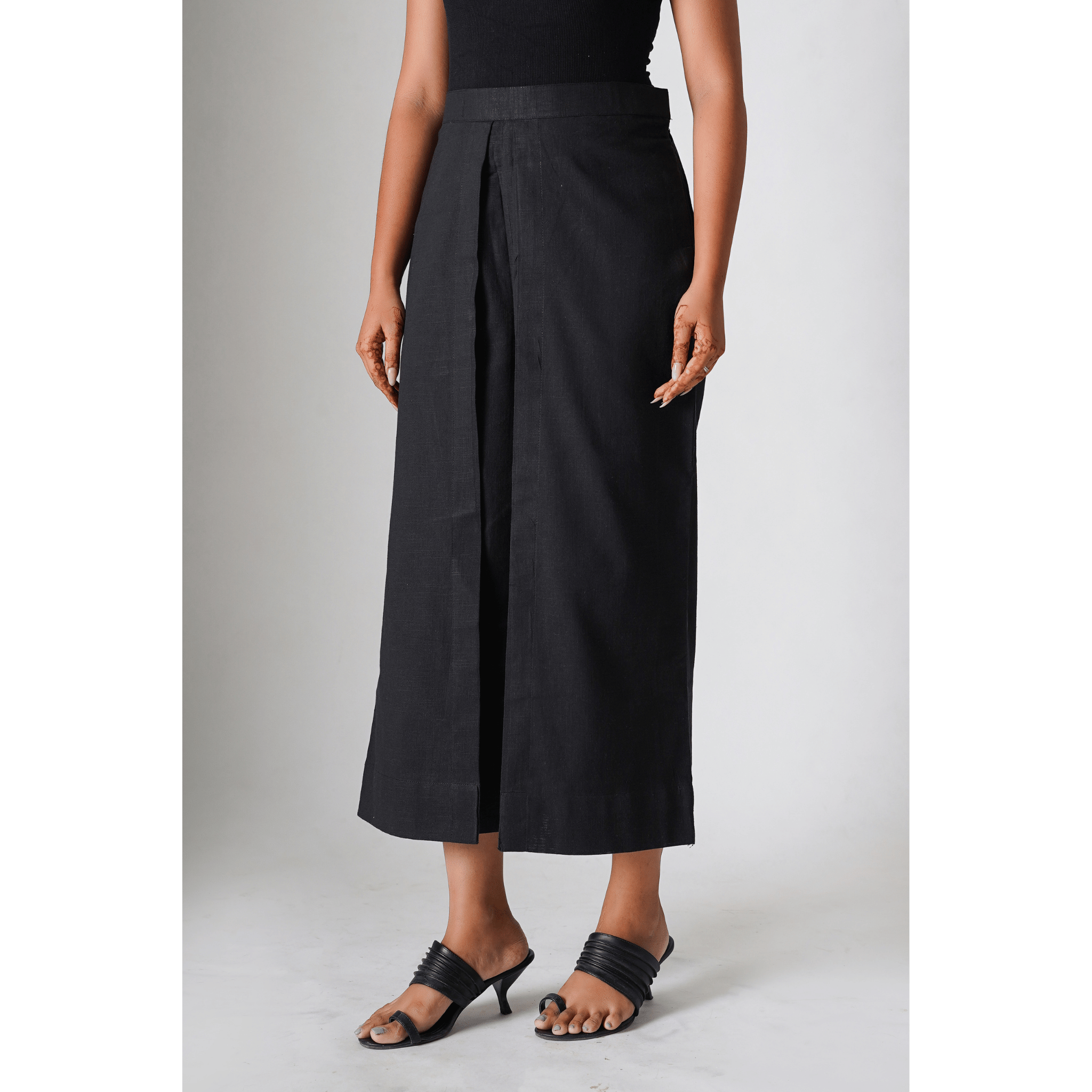Victoria Black Cotton Linen pants