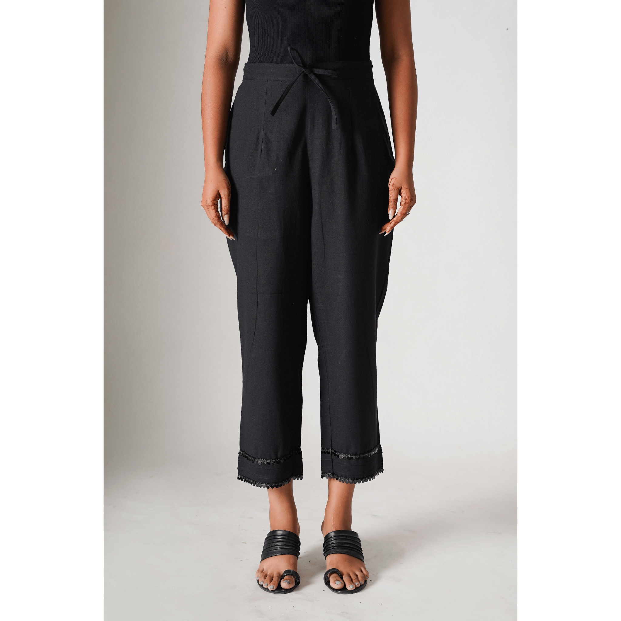 Northern Lights Black Cotton Pants