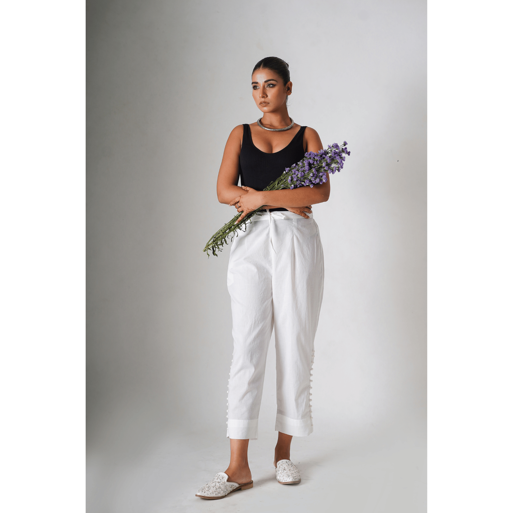 Jewel White Pearl Pants