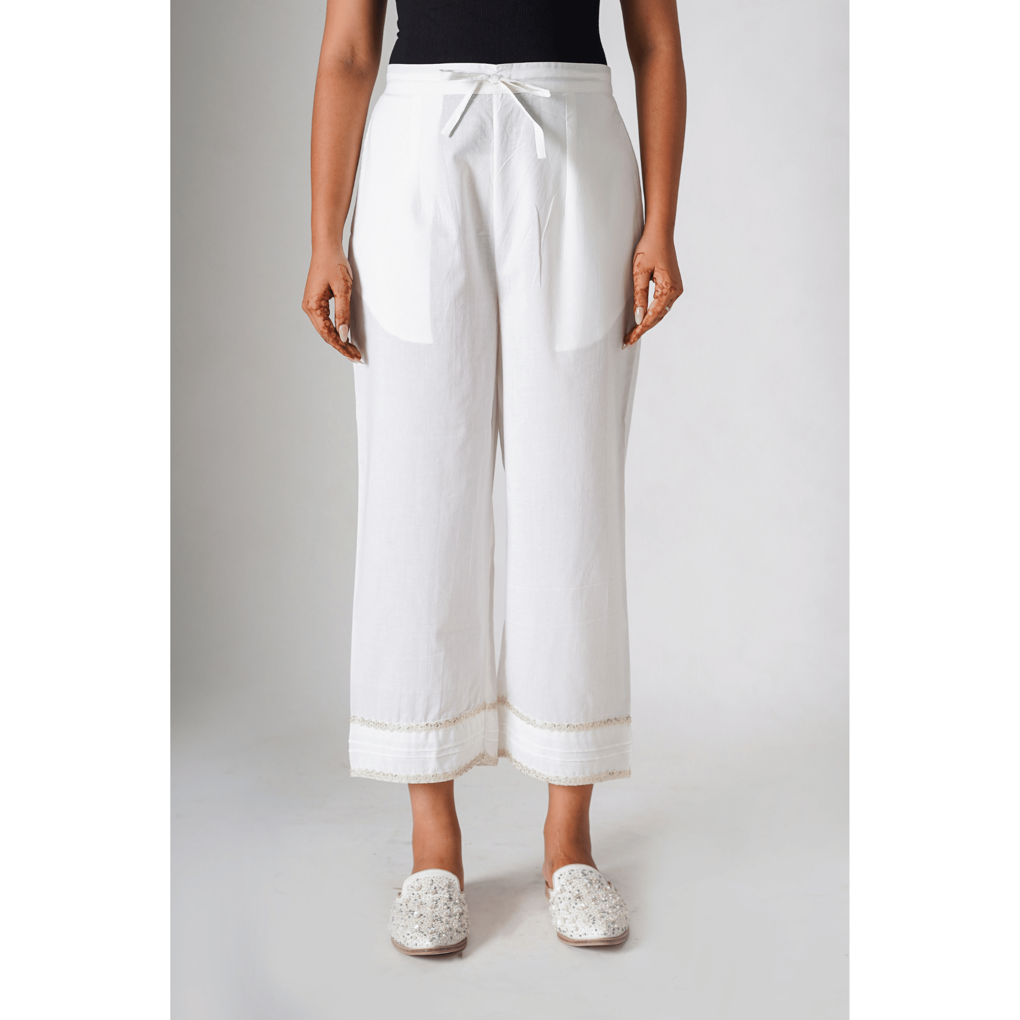 Primrose White Cotton Pants