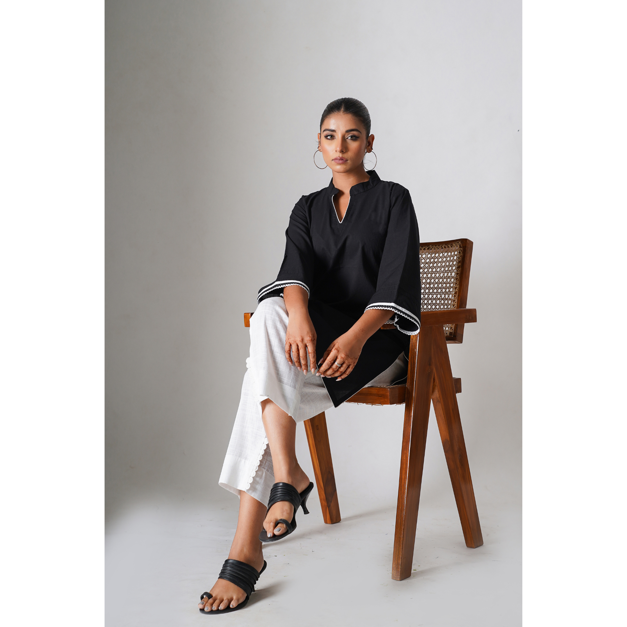 Pants Combo - Black & White ( WITH POTLI BUTTONS )