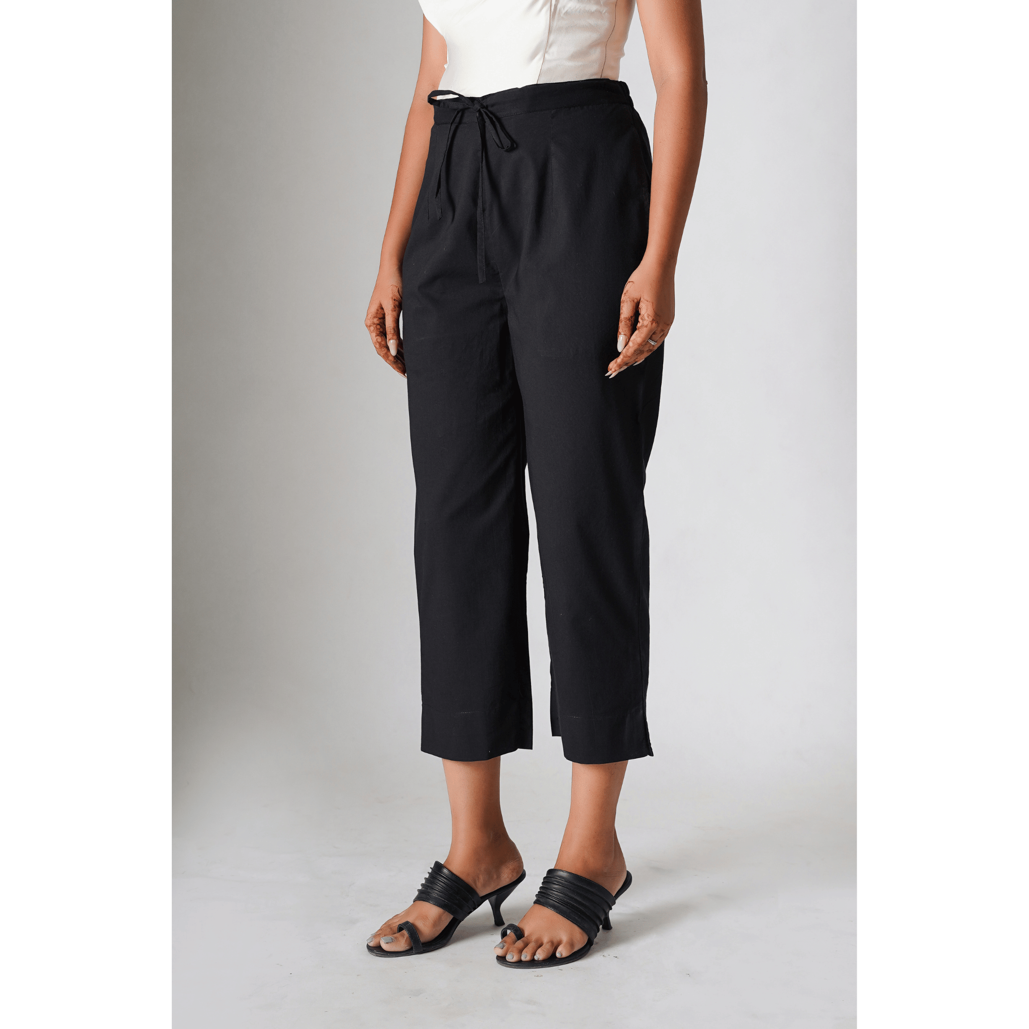 Classic Black Cotton Pants