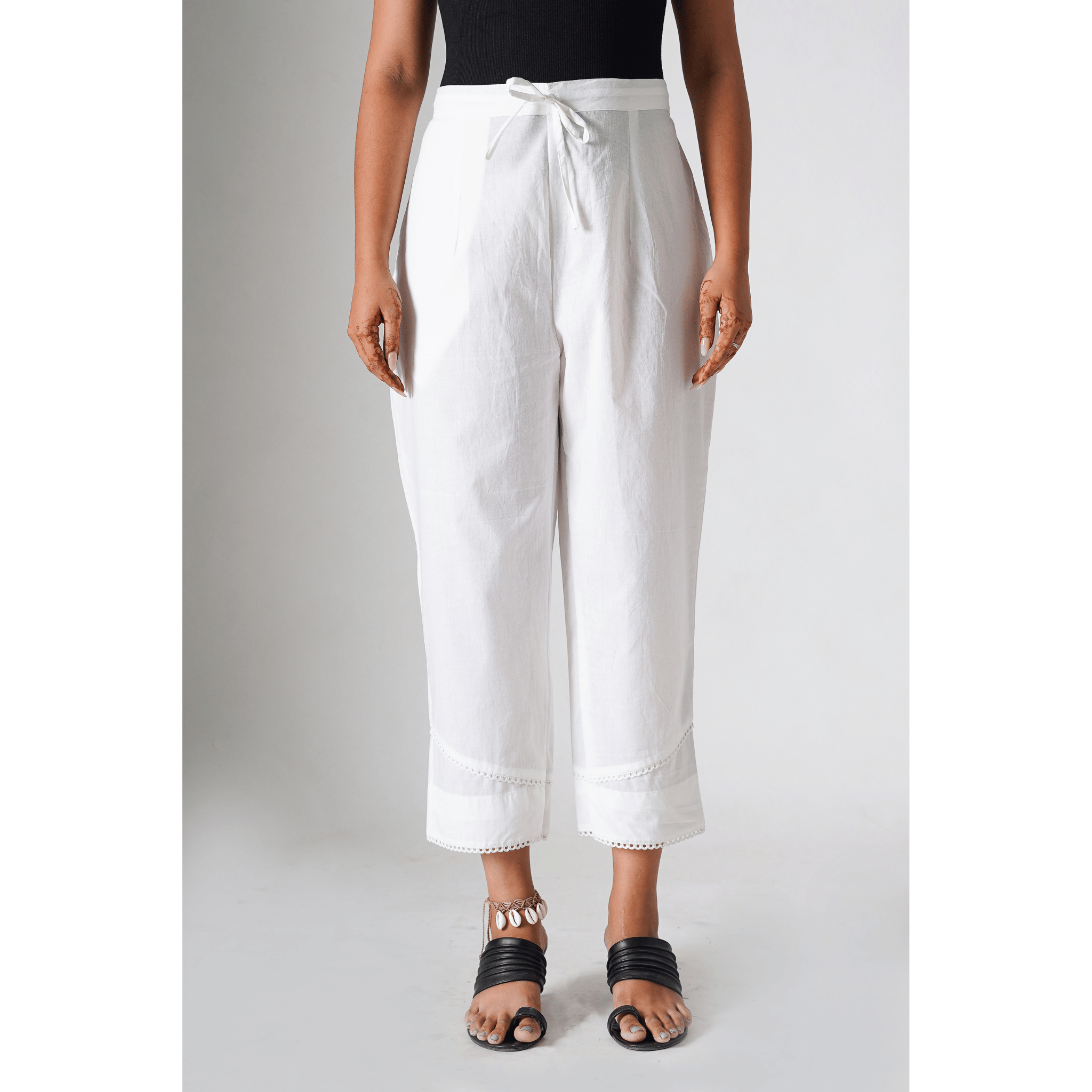 Magnolia White Cotton Pants