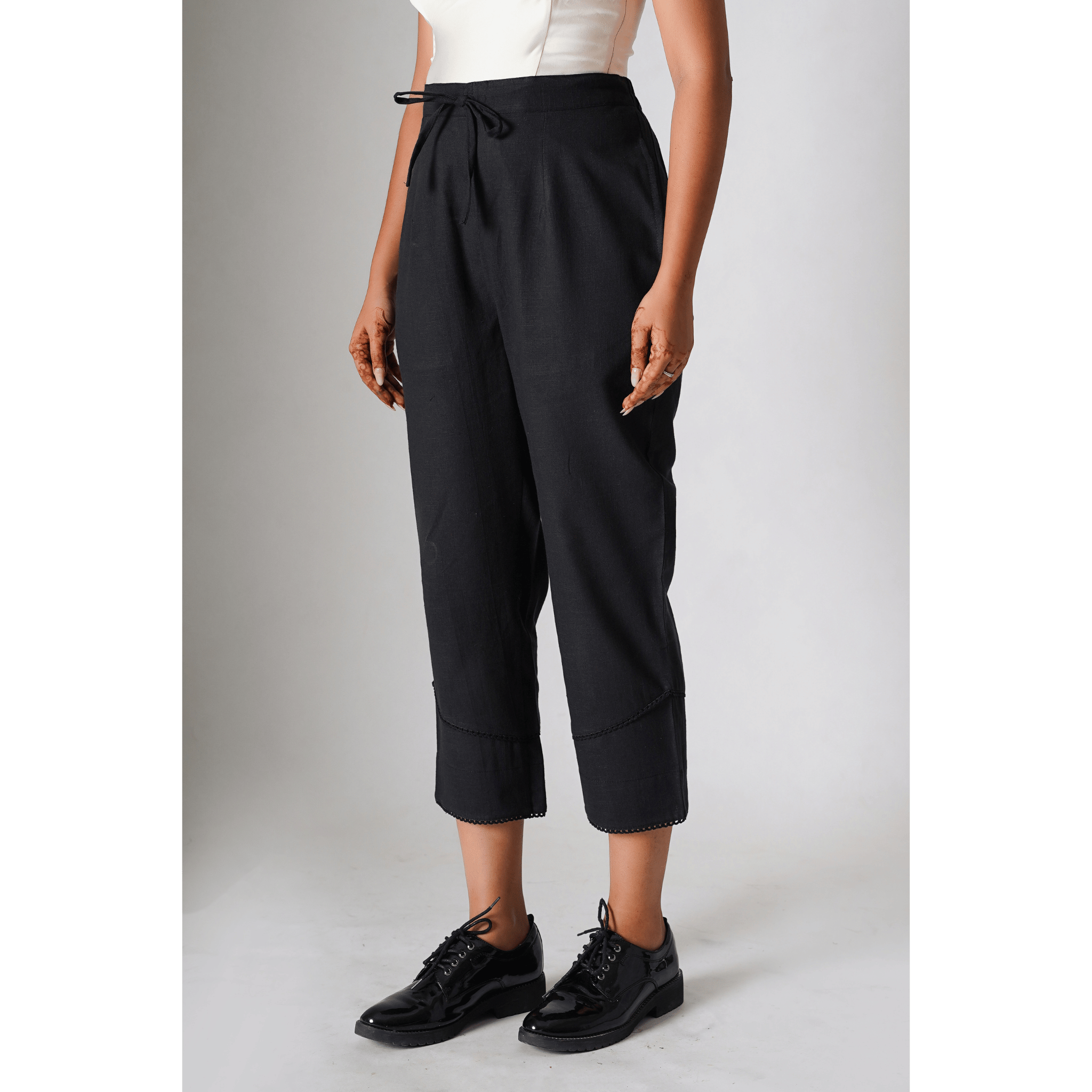 Sahara Black Cotton Pants