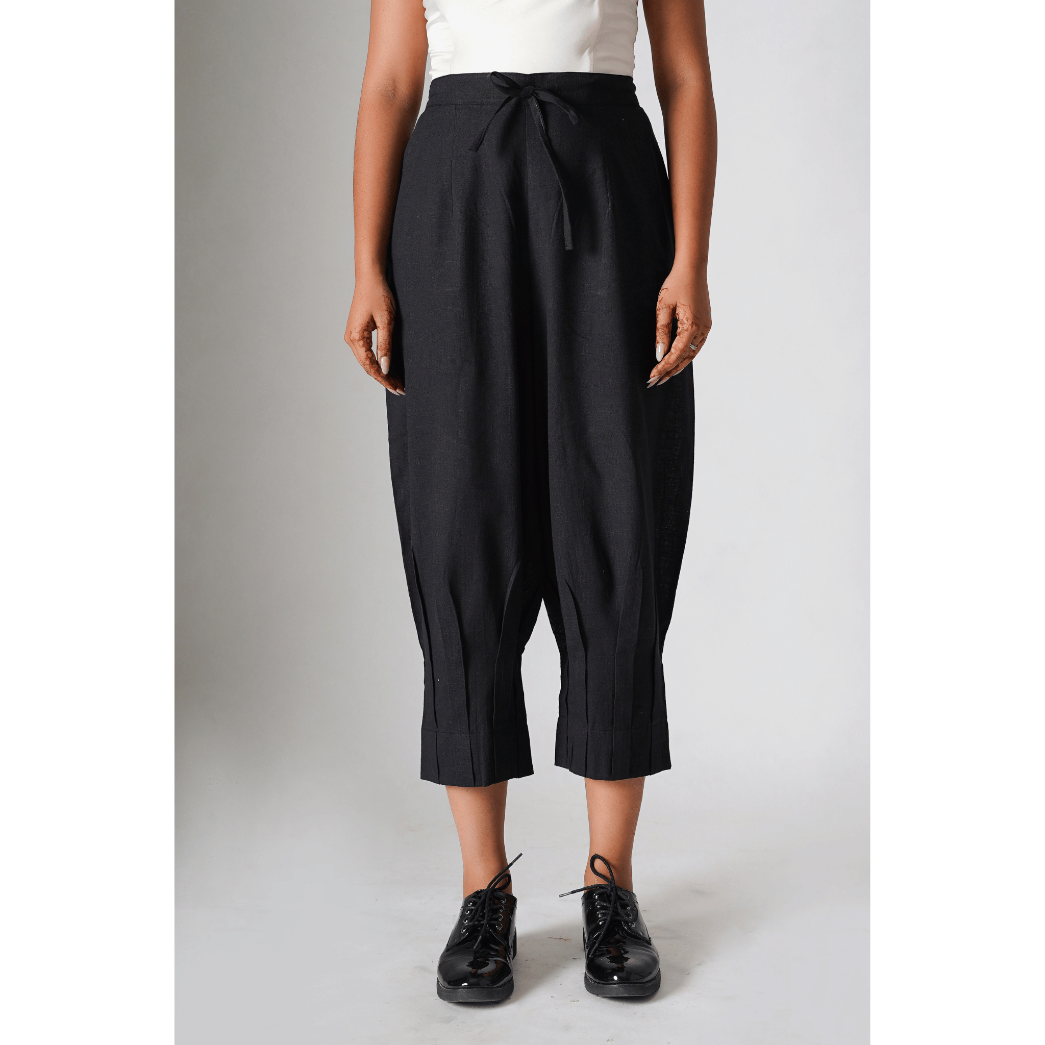 Serendipity Black Cotton- Linen Pants