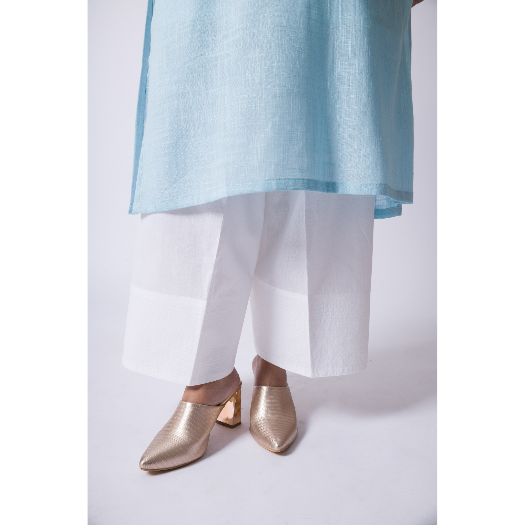Pali- White Cotton Farshi Salwar