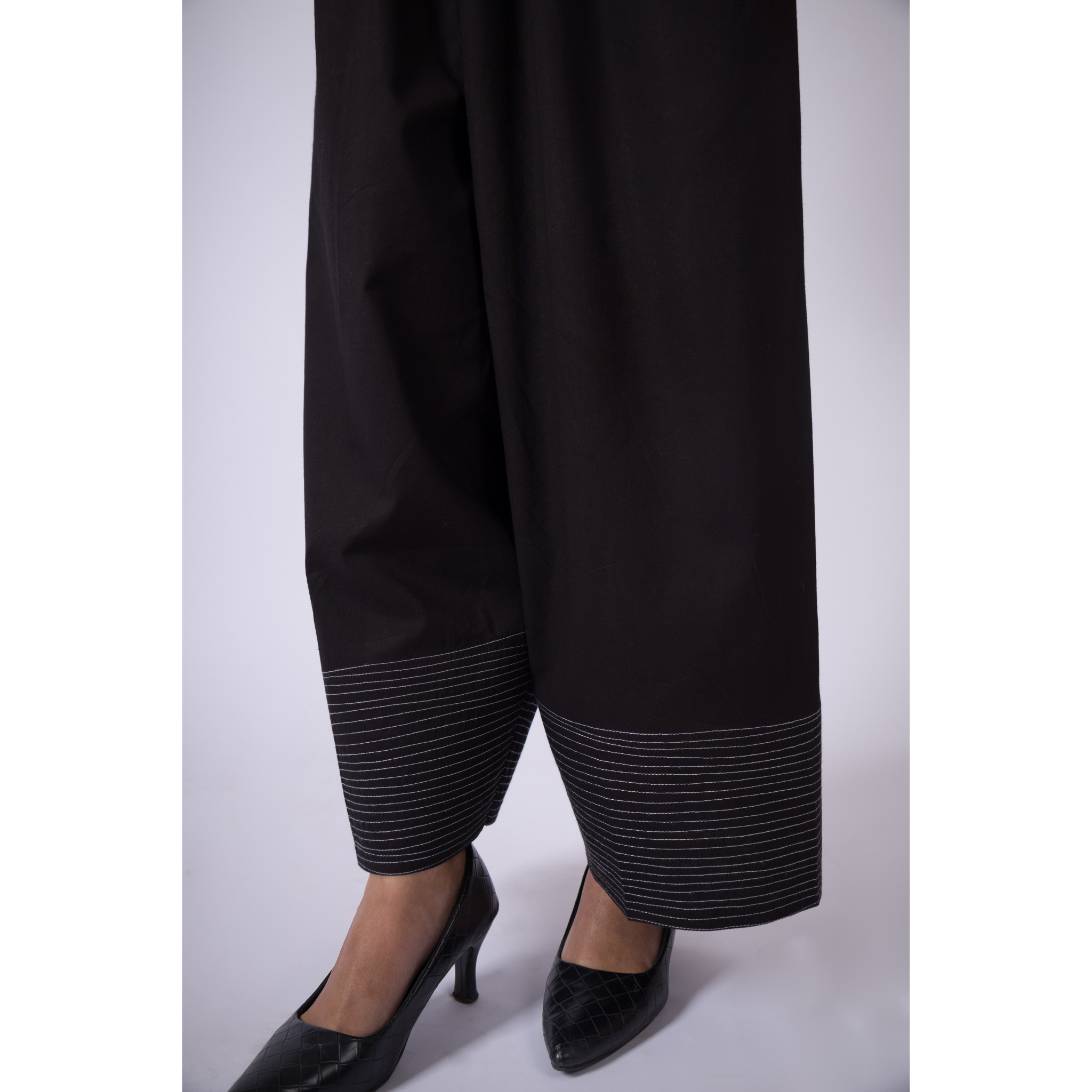 Summer sky- Black Cotton Farshi Salwar