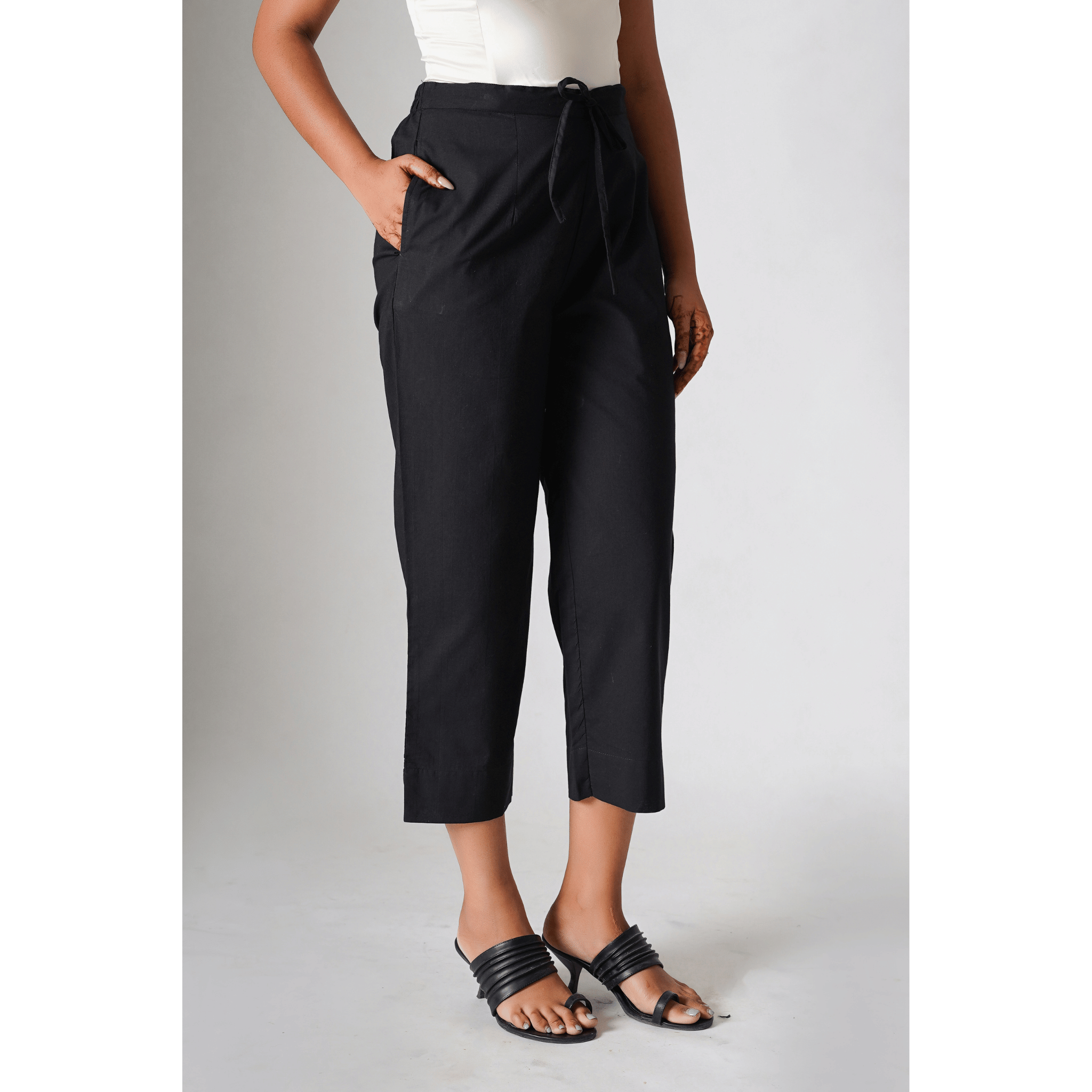 Classic Black Cotton Pants
