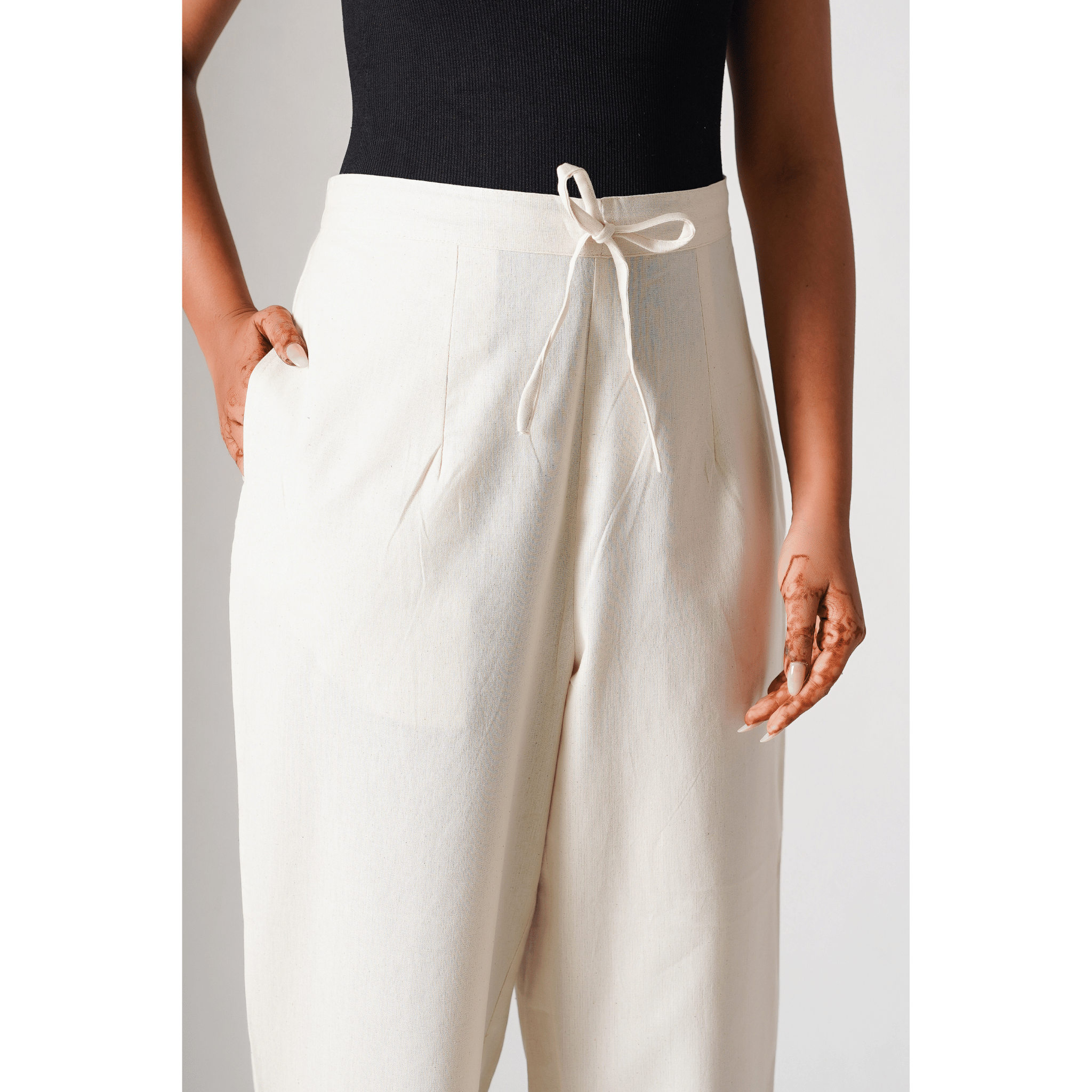 Daffodil Cotton- Linen Beige Pants