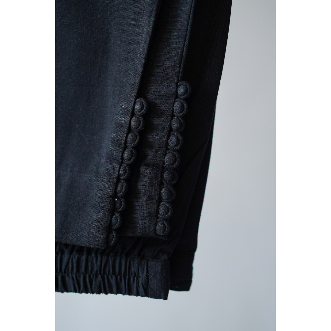 Combo of 2 Pants - Black & Beige- with potli buttons