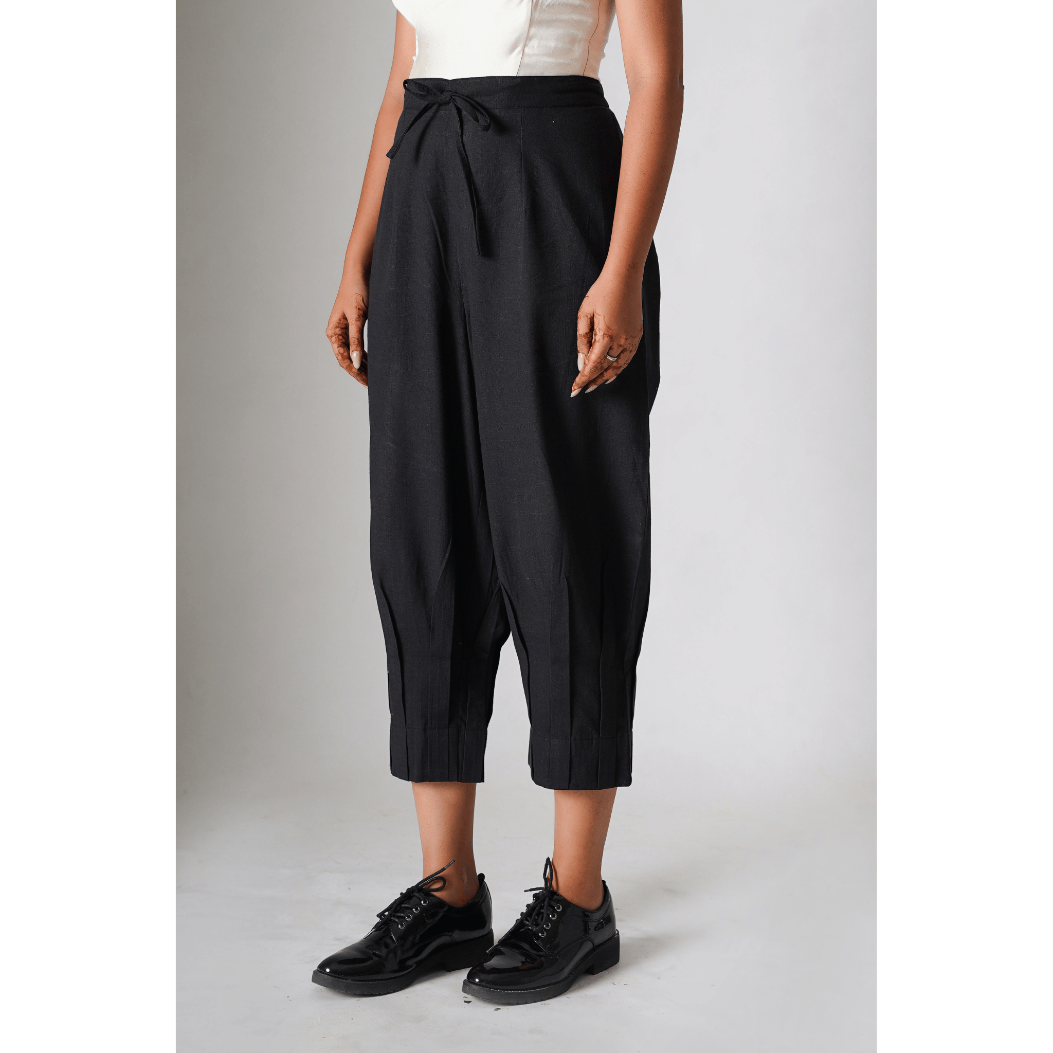 Serendipity Black Cotton- Linen Pants