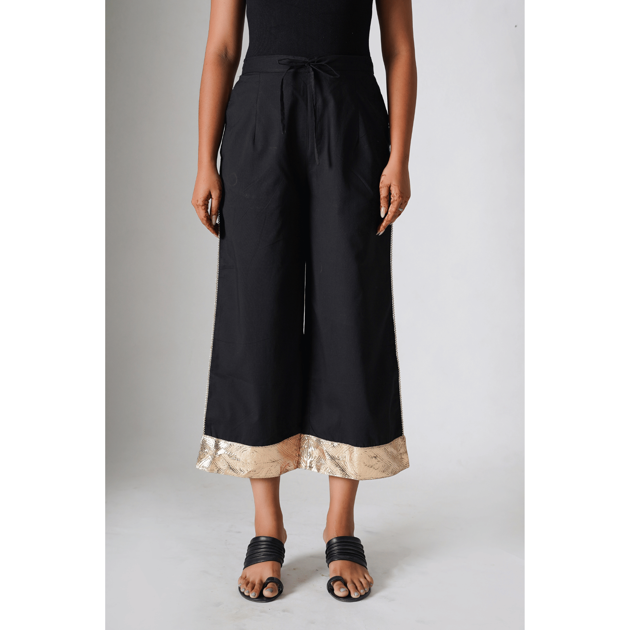 Dubai Bling Black Cotton Pants