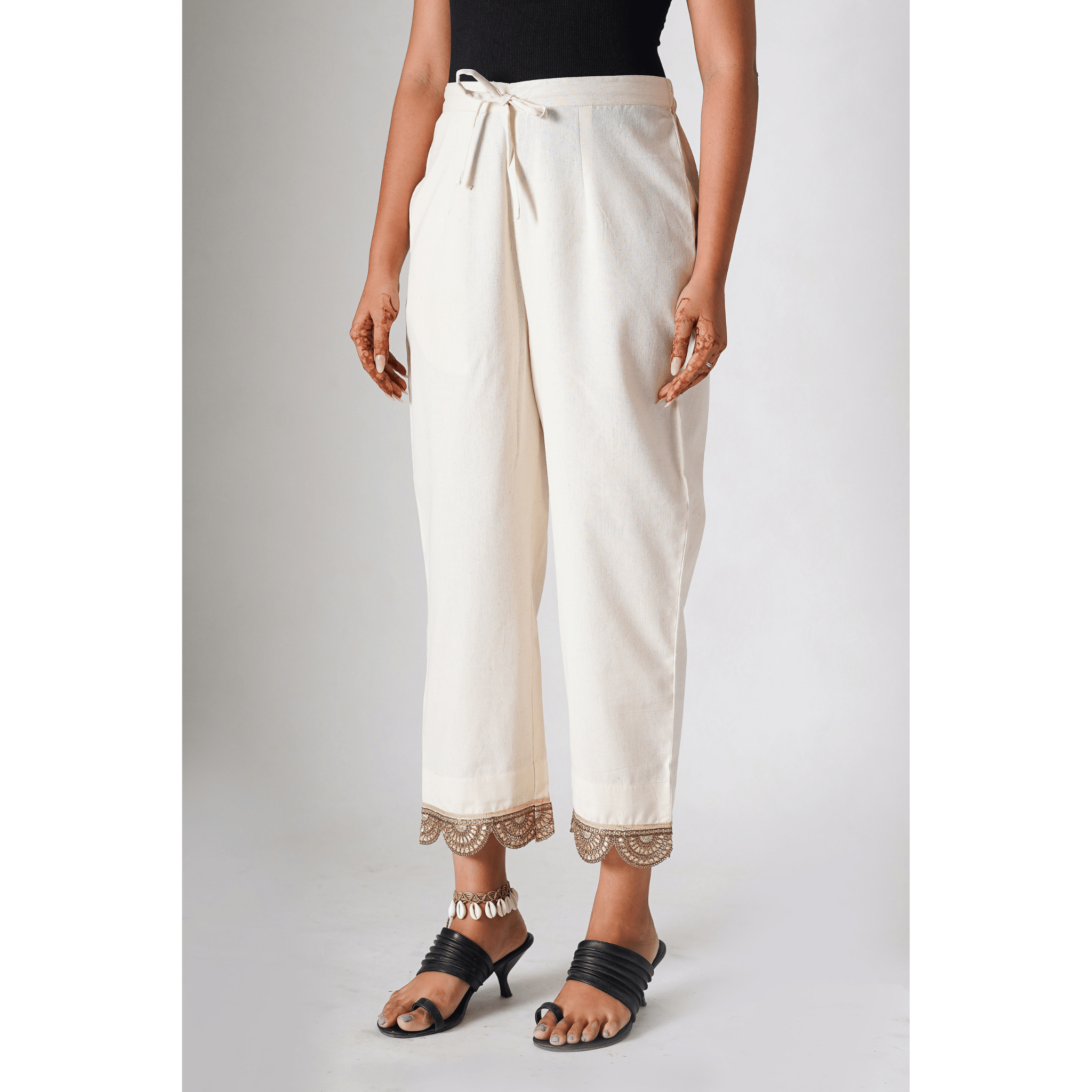 Boondi Cotton Linen Beige Pants