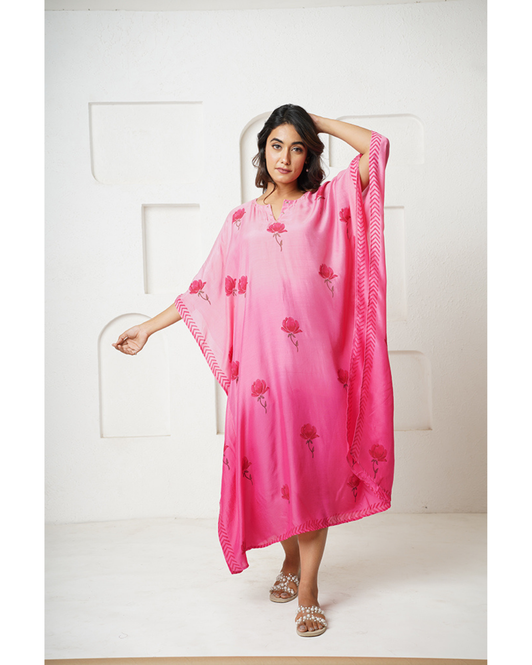 '' Rosa '' Hand block print Kaftan/Kurta/Dress