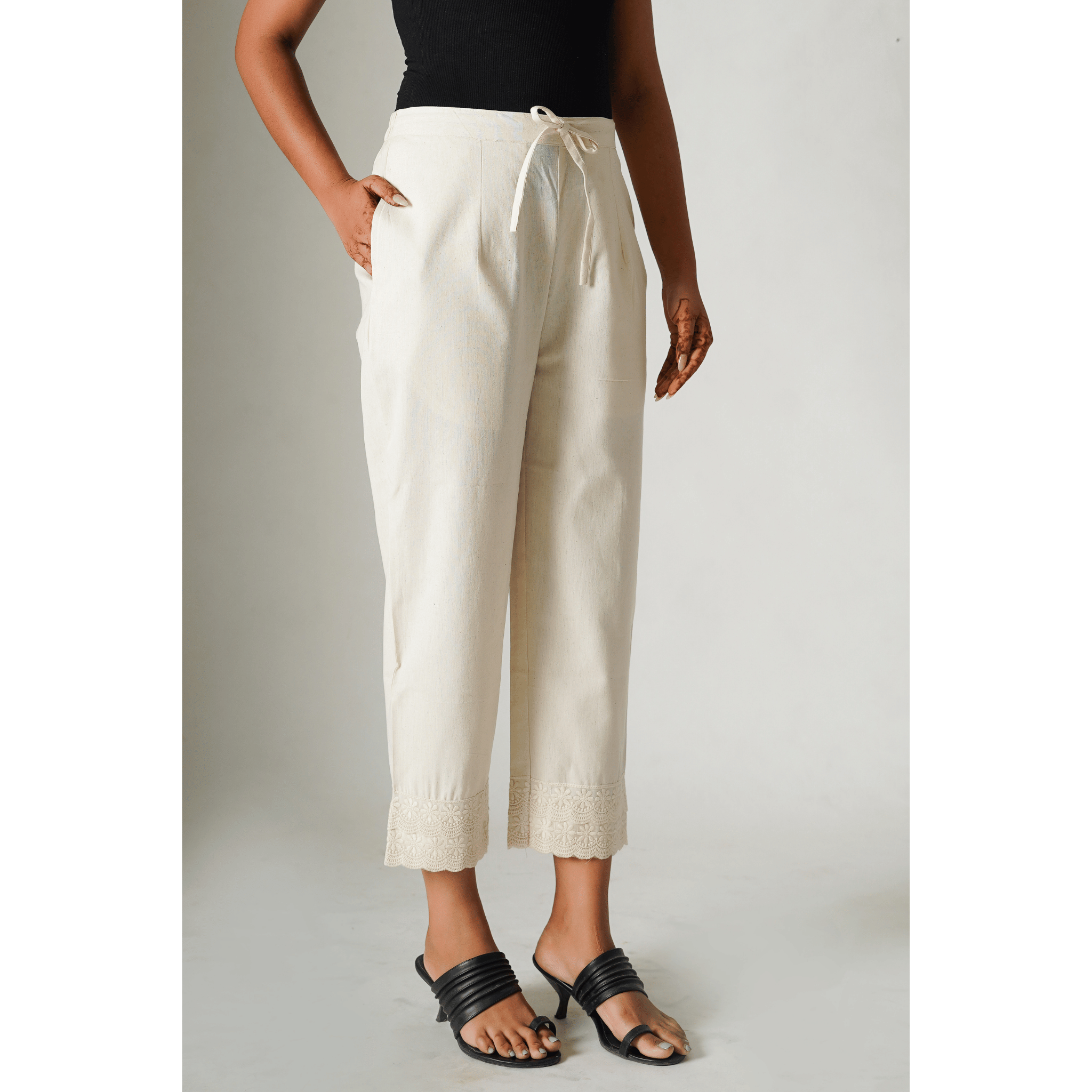 Marigold Cotton- Linen Beige Pants