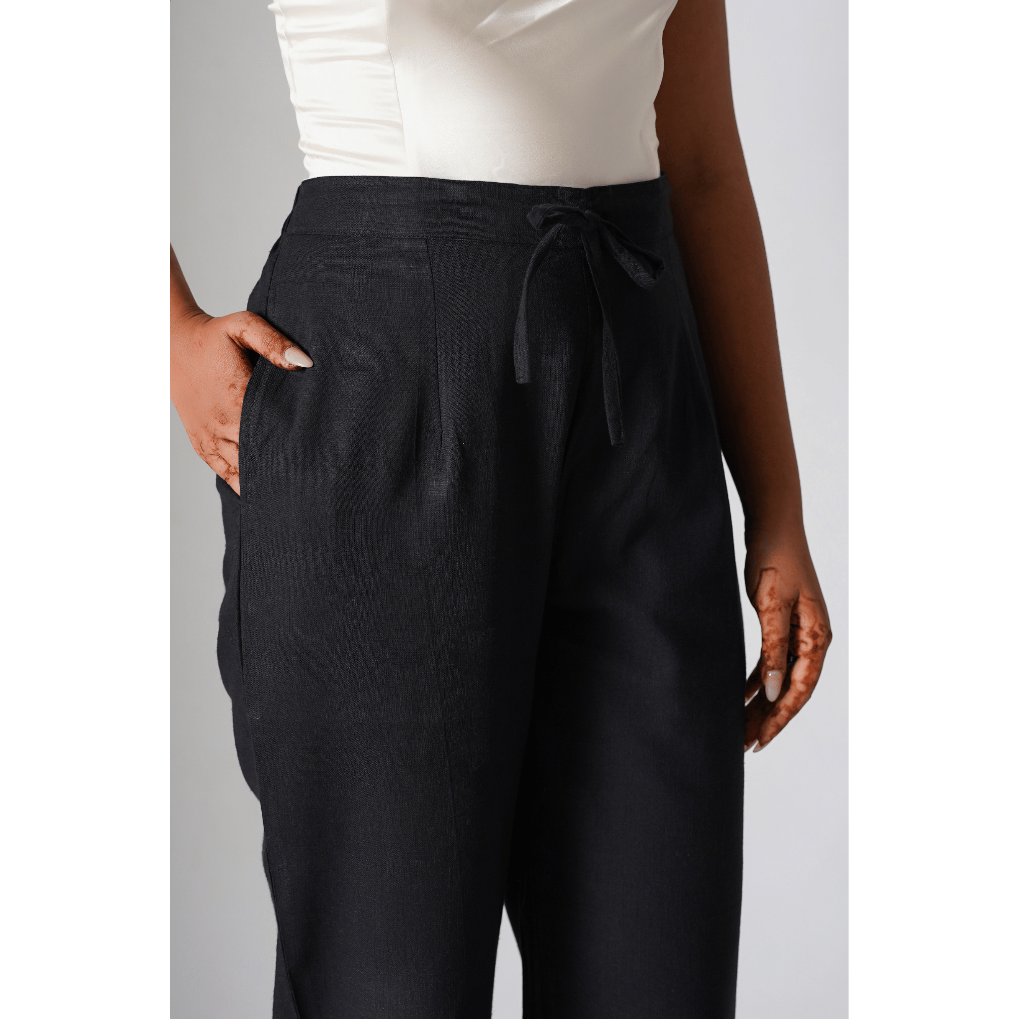 Sahara Black Cotton Pants