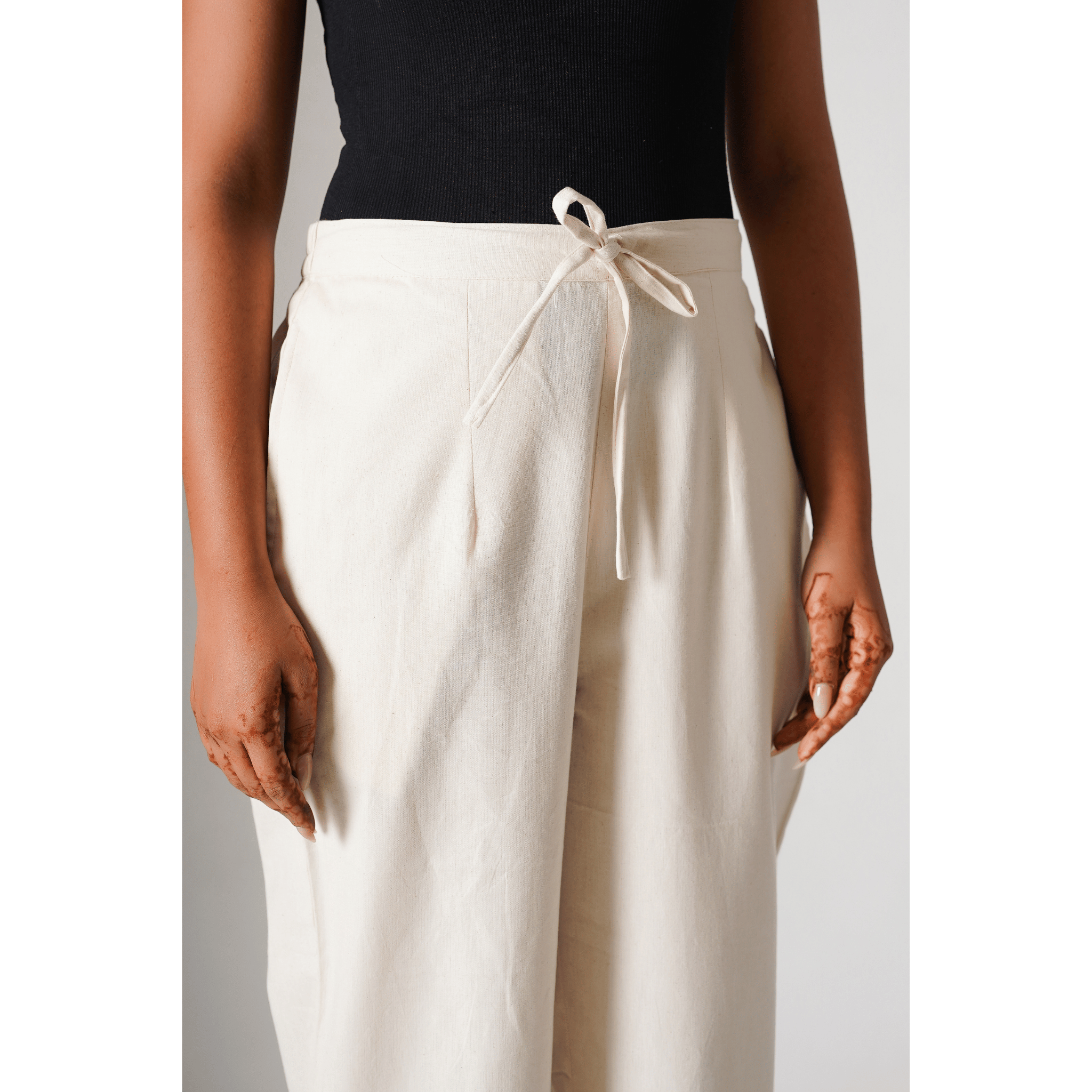 Classic Beige Cotton- Linen Pants