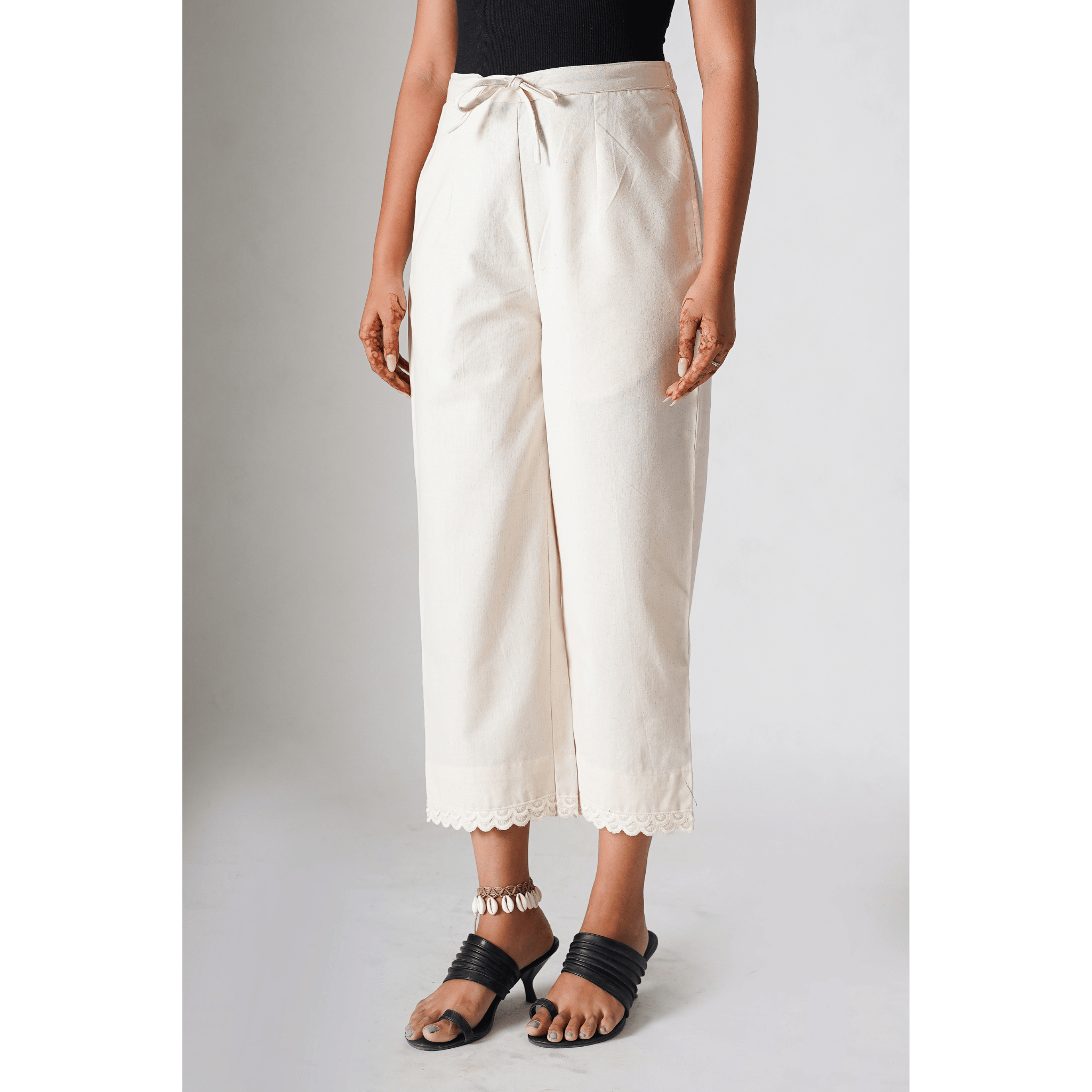 Blossom Cotton- Linen Beige Pants