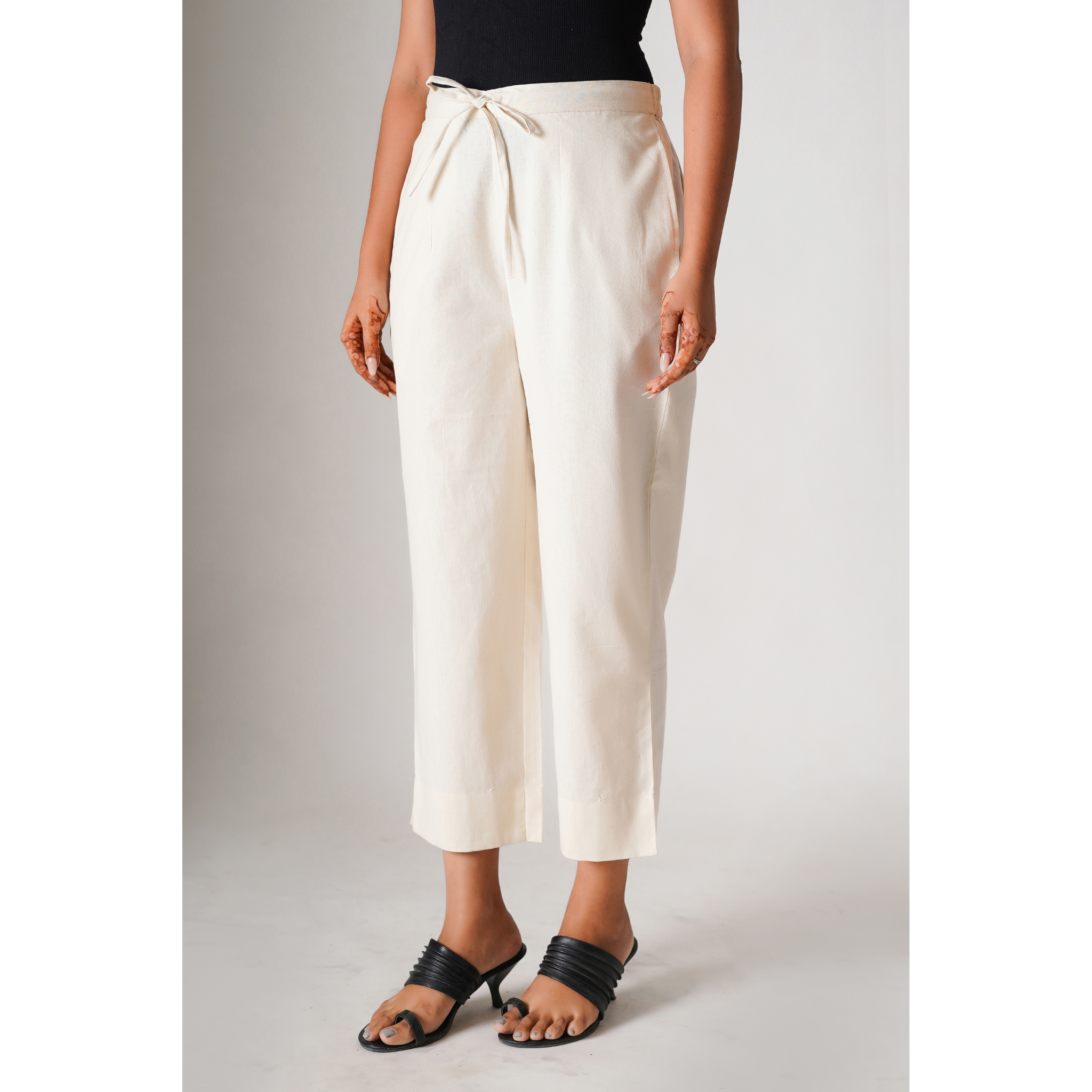 Basic Pants Combo- Black ( Cotton) & Beige ( Cotton-Linen)