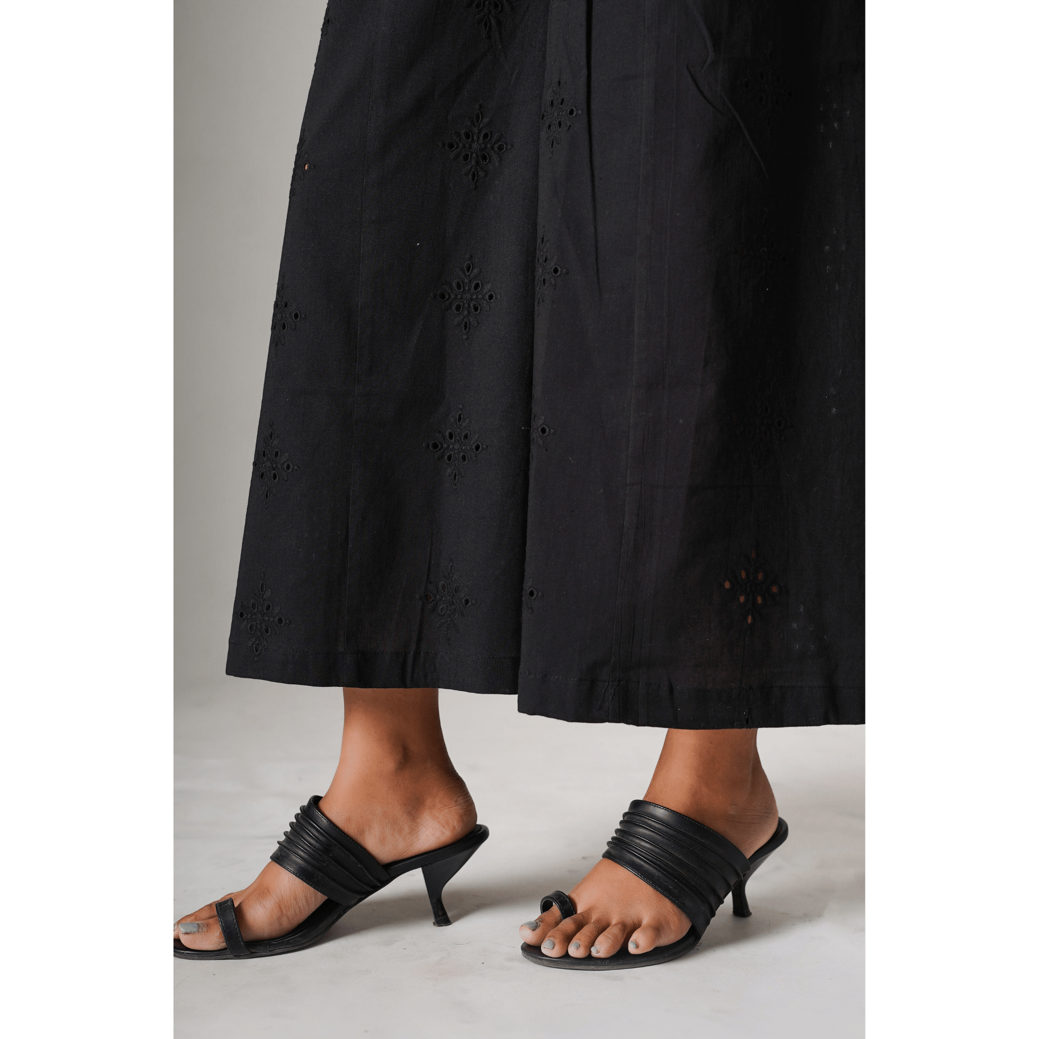 ''Amara'' Hakoba Black Cotton Palazzo