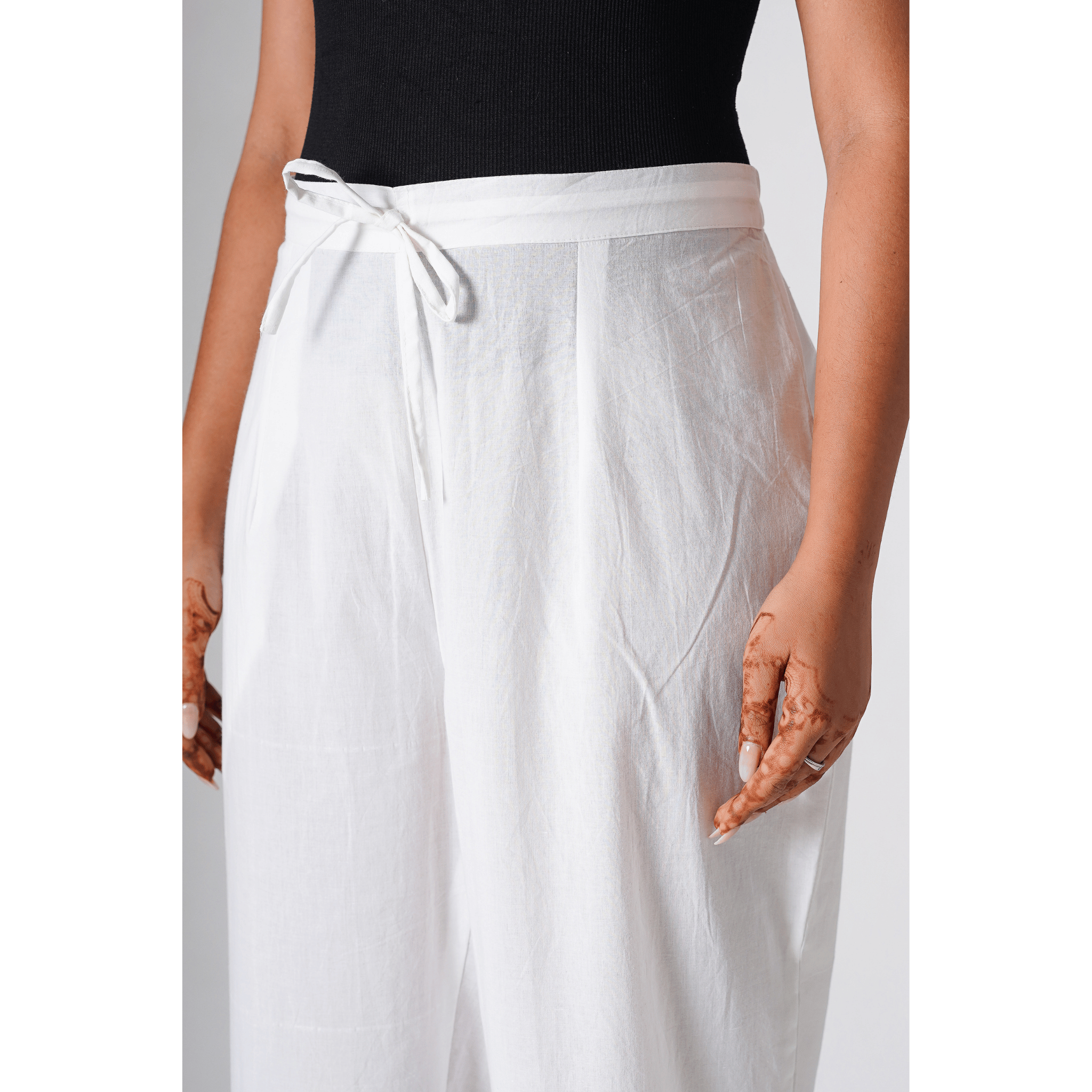 Magnolia White Cotton Pants