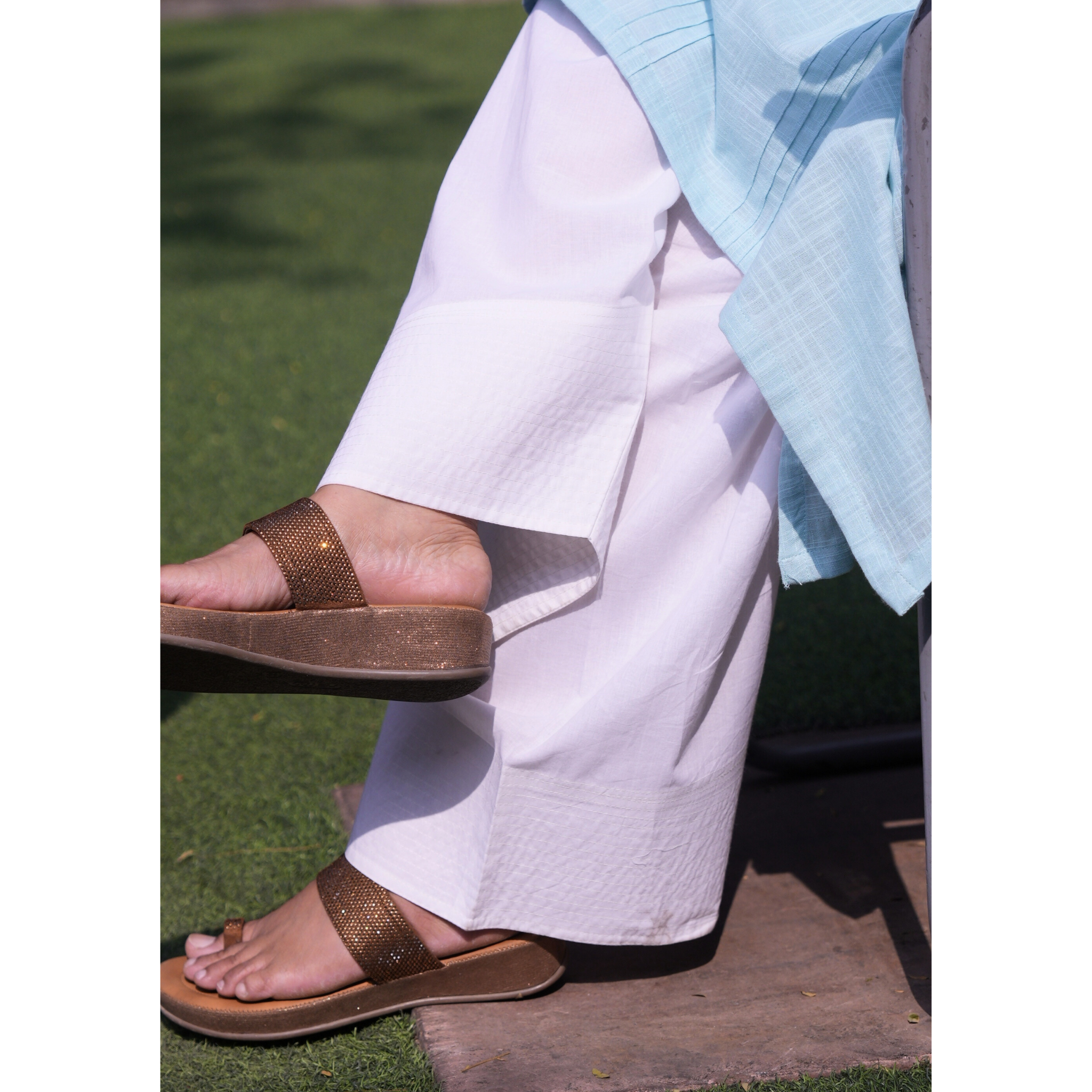 Pali- White Cotton Farshi Salwar