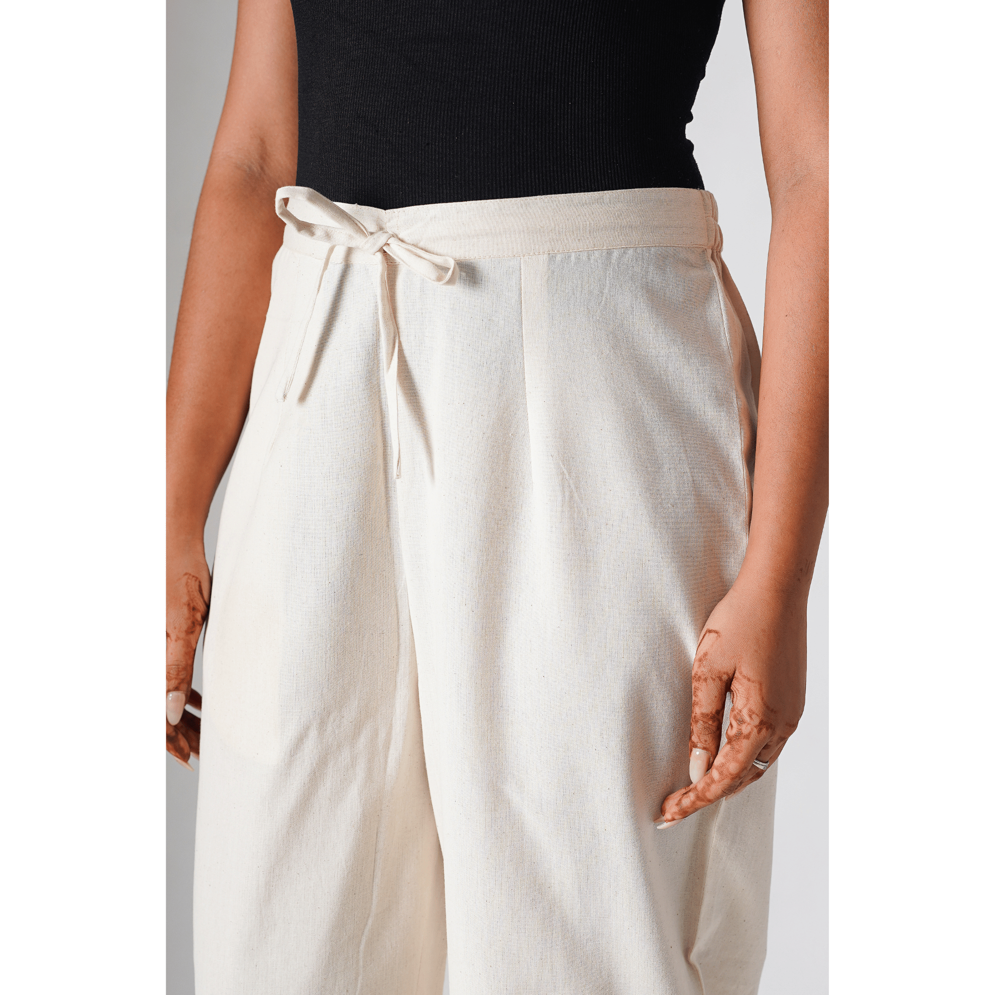 Boondi Cotton Linen Beige Pants