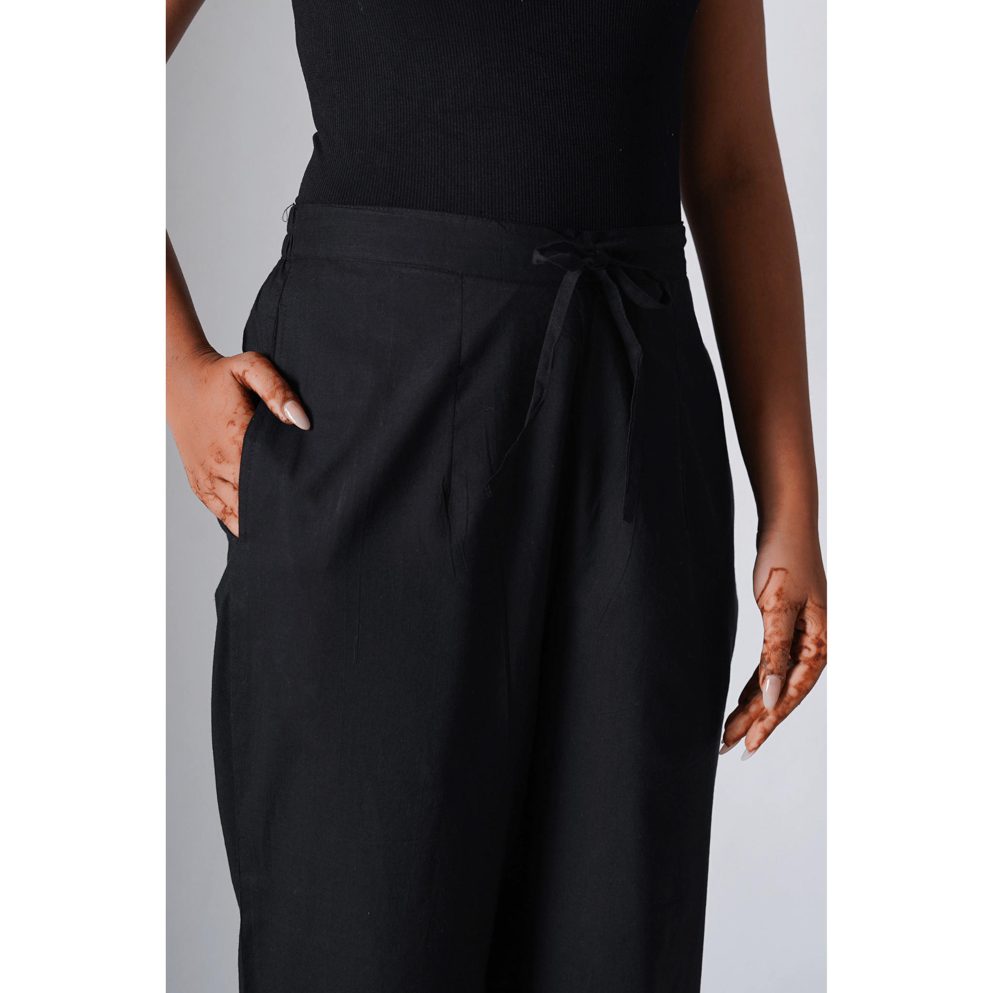 Black Viola Cotton Pants