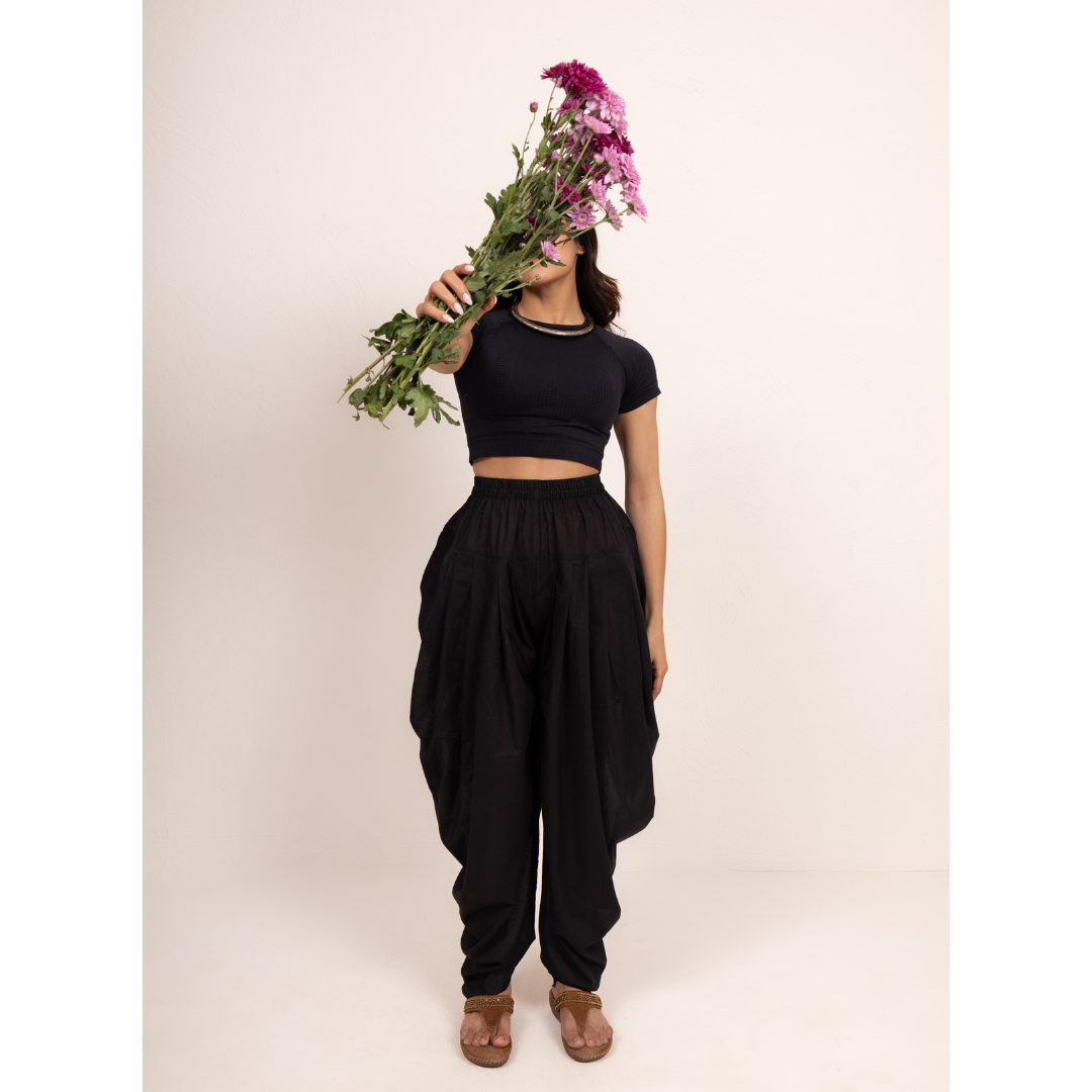 '' Sahaba '' Black Mulmul Dhoti pants