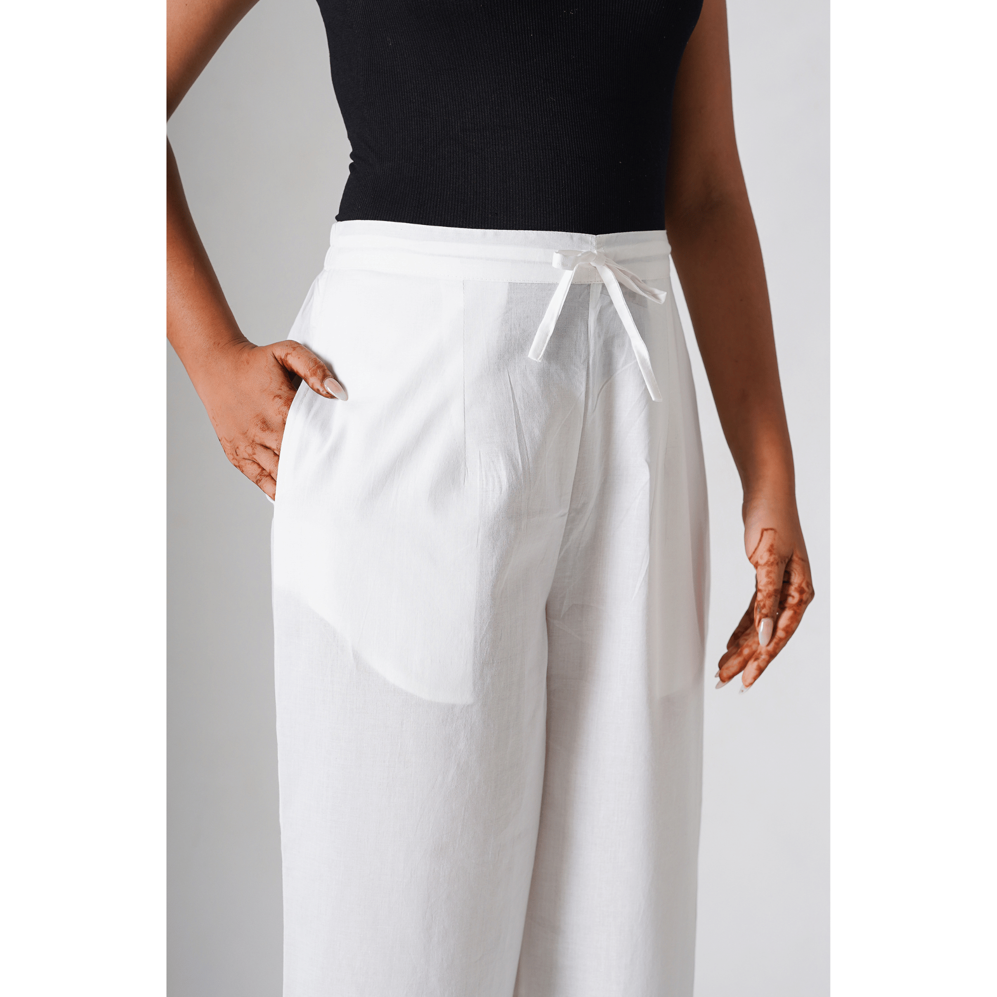 Primrose White Cotton Pants