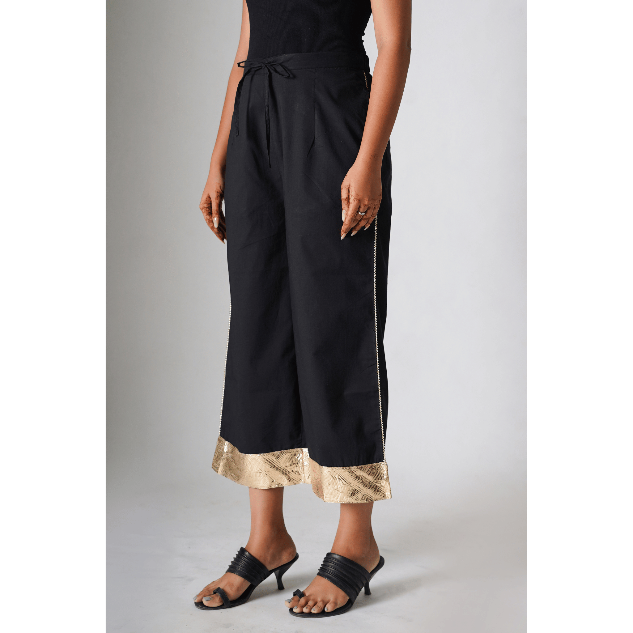 Dubai Bling Black Cotton Pants