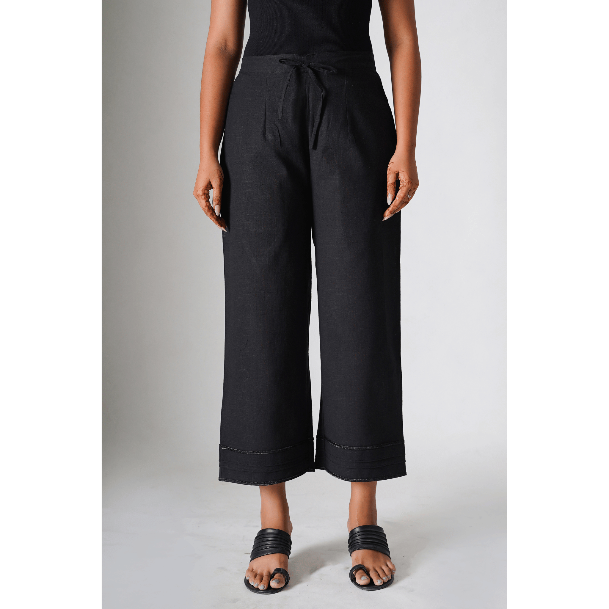 Dusky Black Cotton Linen