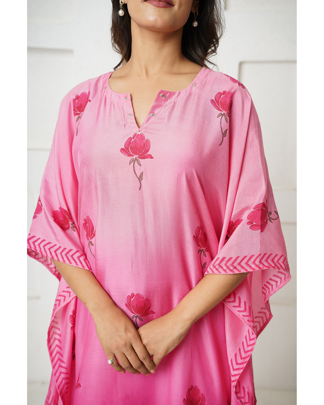 '' Rosa '' Hand block print Kaftan/Kurta/Dress