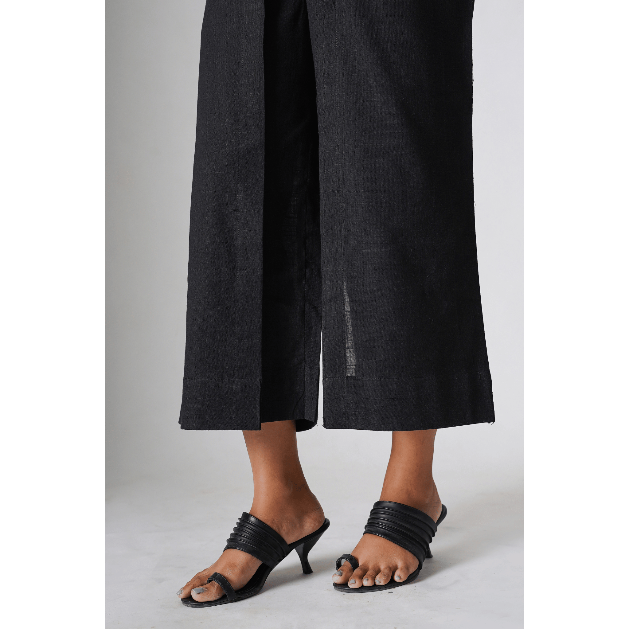 Victoria Black Cotton Linen pants