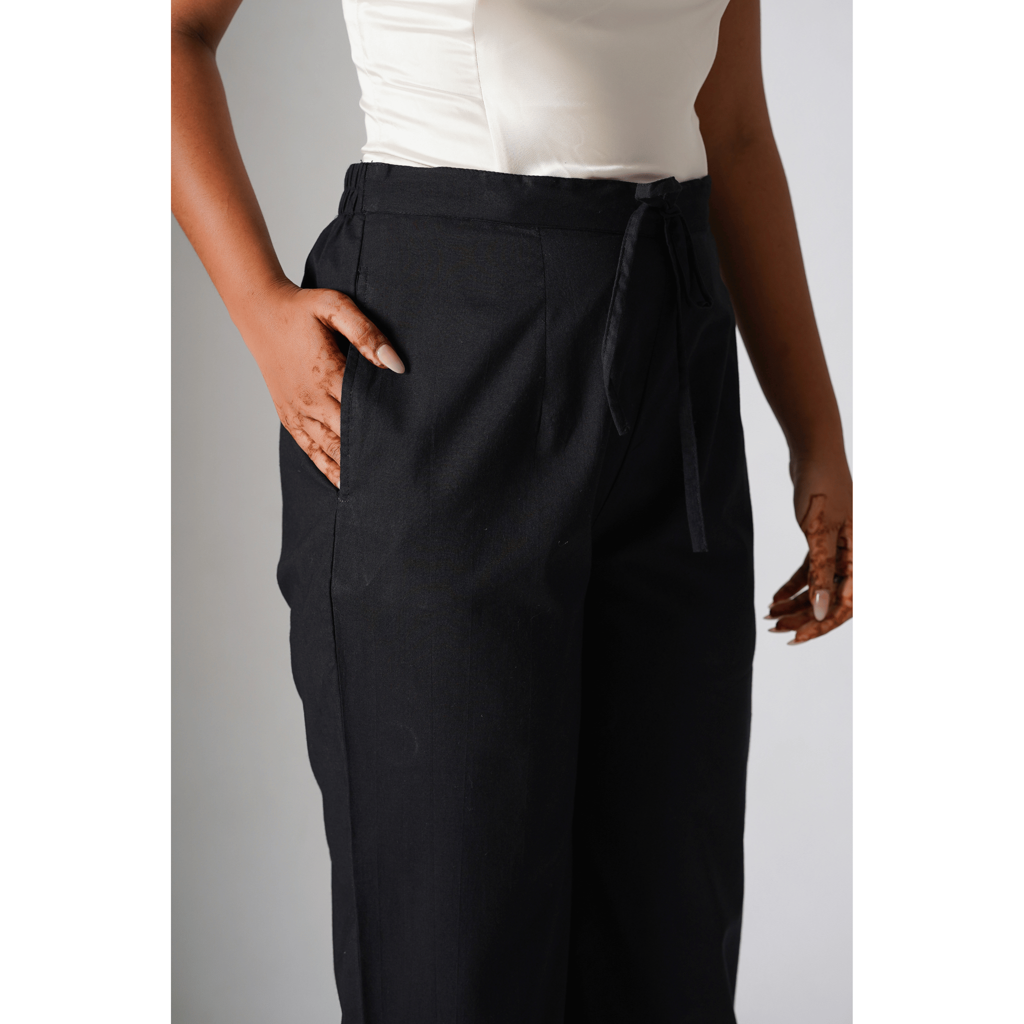 Classic Black Cotton Pants