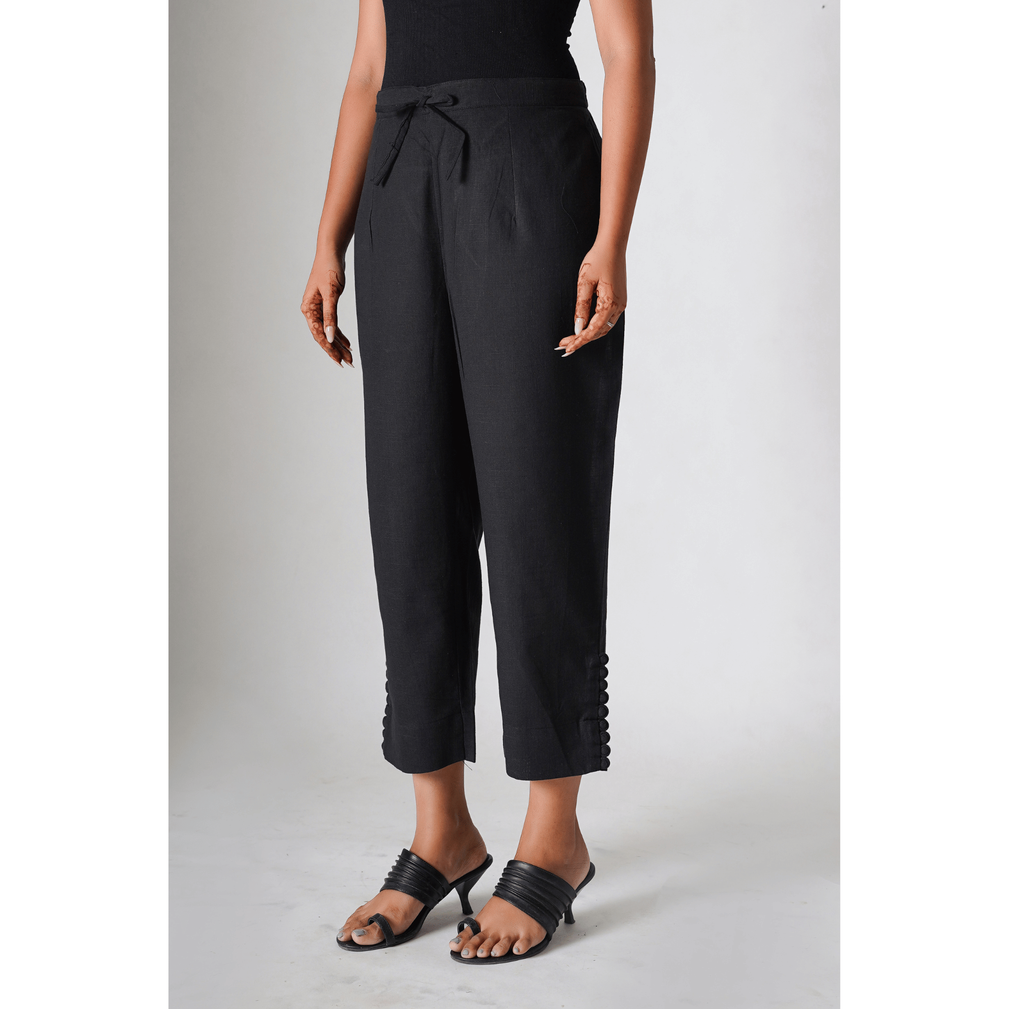 Amina Black Cotton Pants