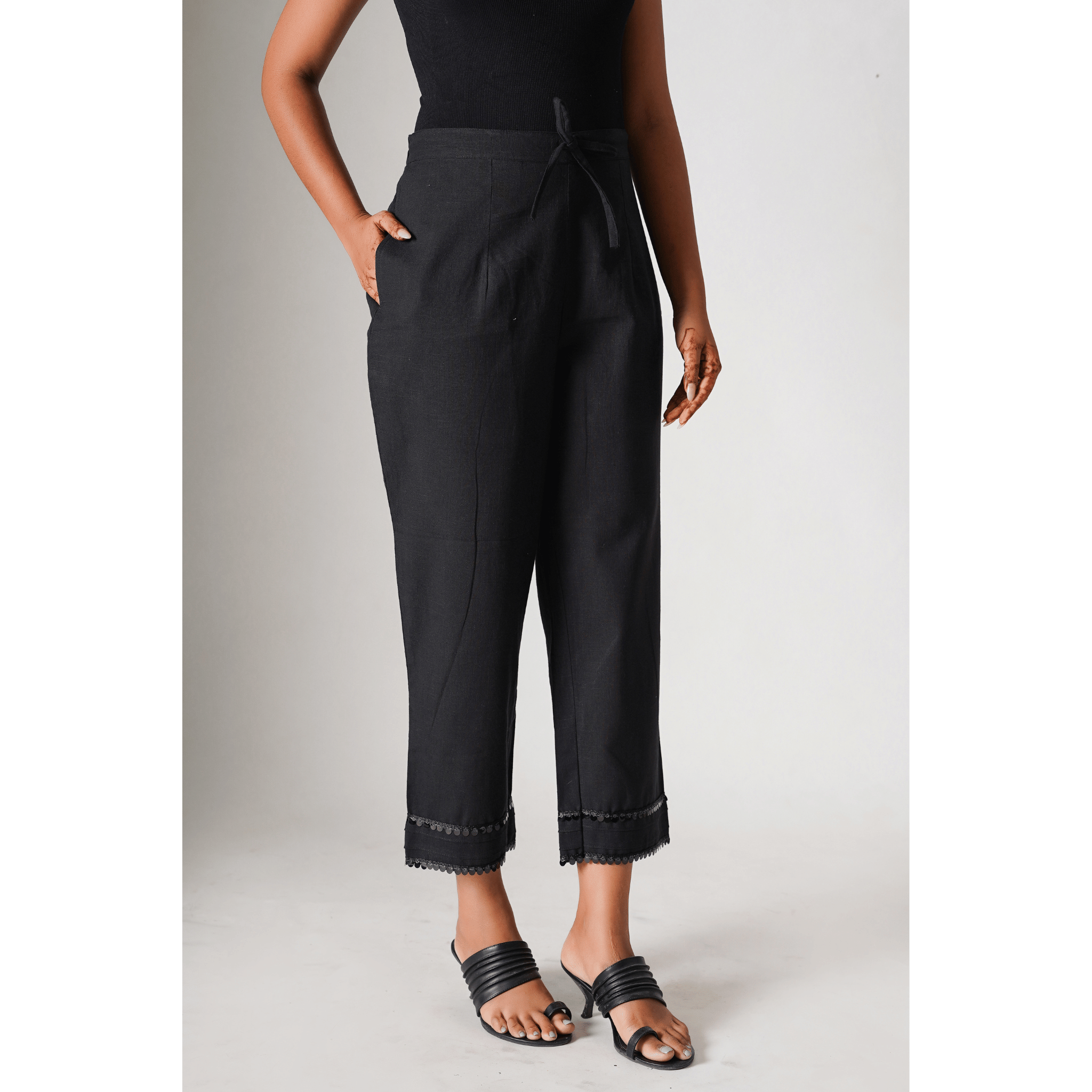 Northern Lights Black Cotton Pants