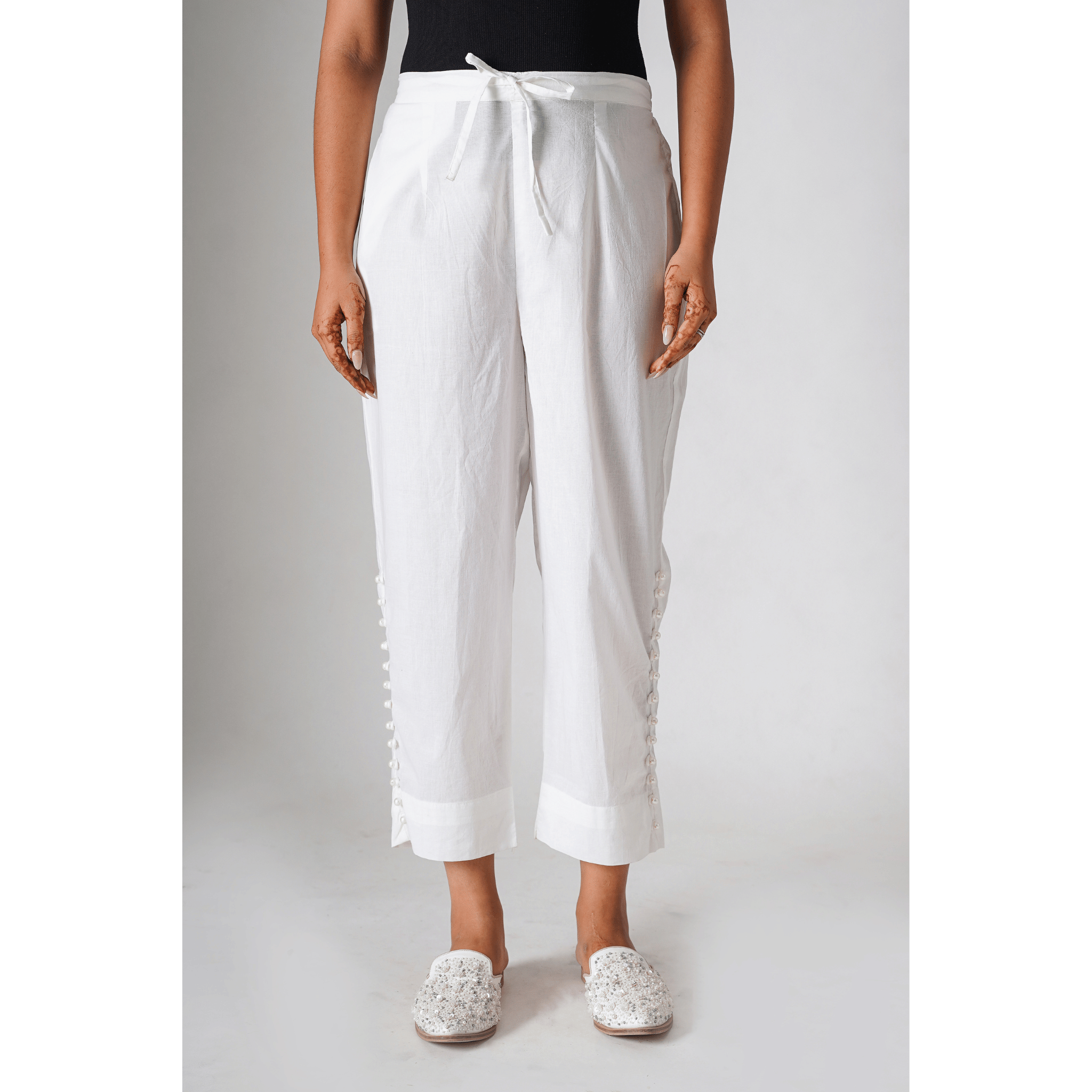 Jewel White Pearl Pants