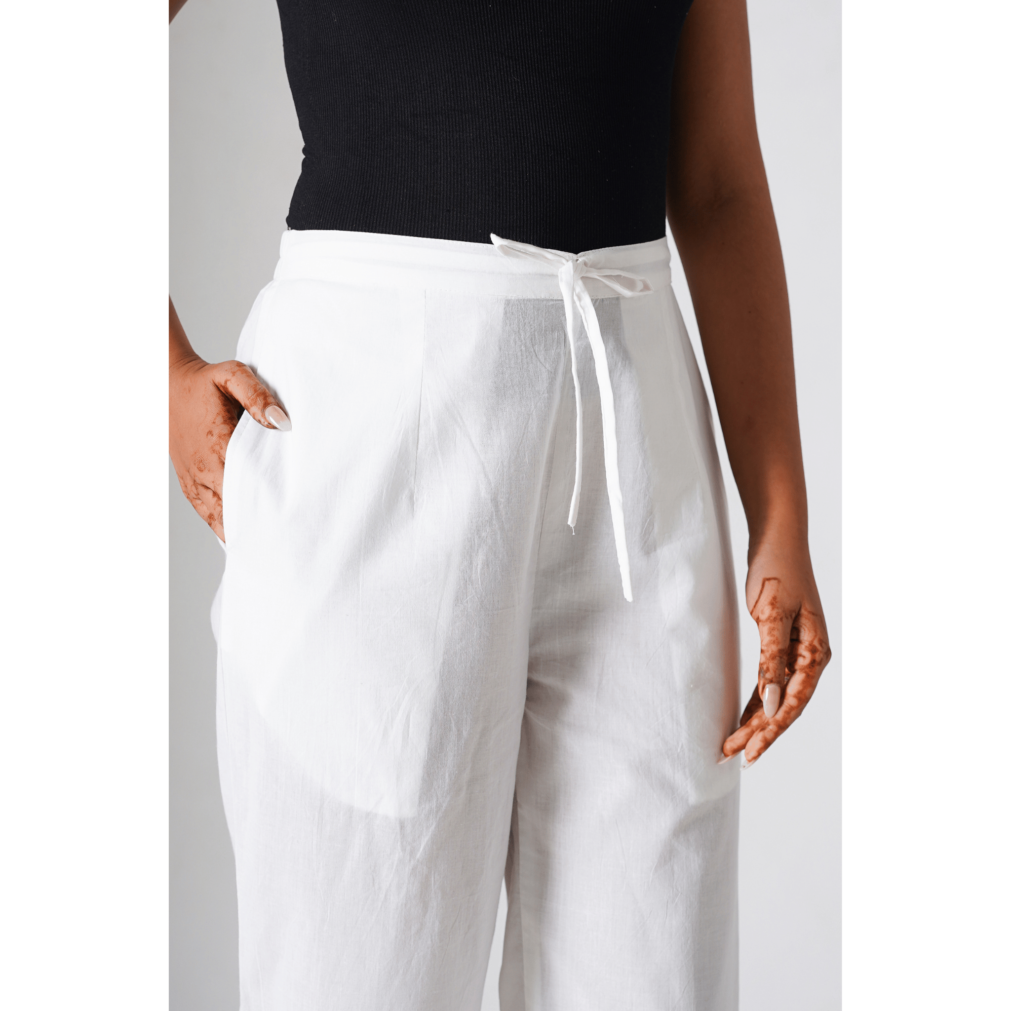 Classic White Cotton Pants