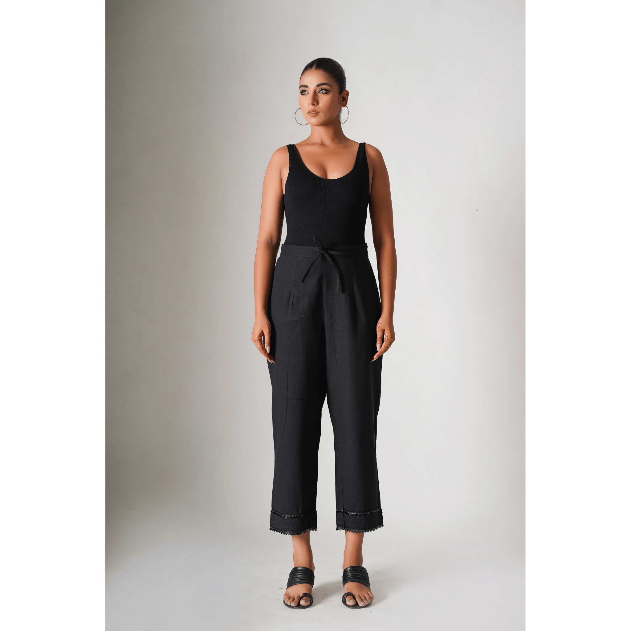 Northern Lights Black Cotton Pants