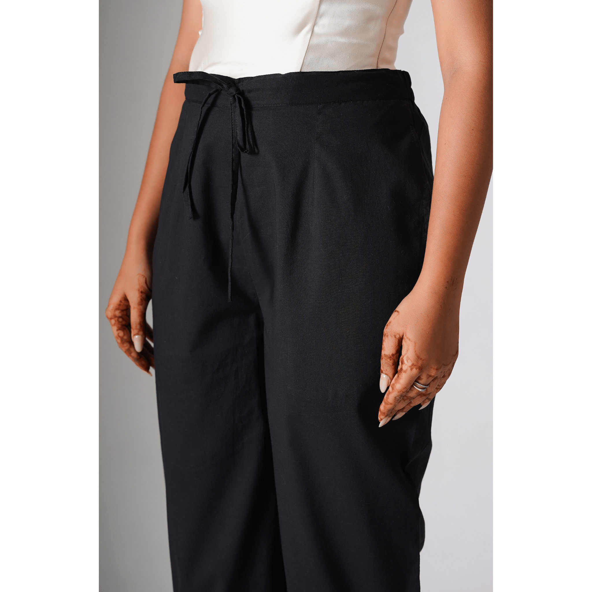 Classic Black Cotton Pants