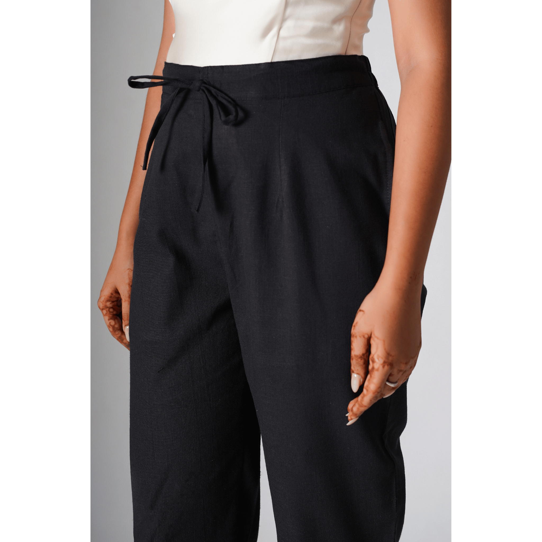 Sahara Black Cotton Pants