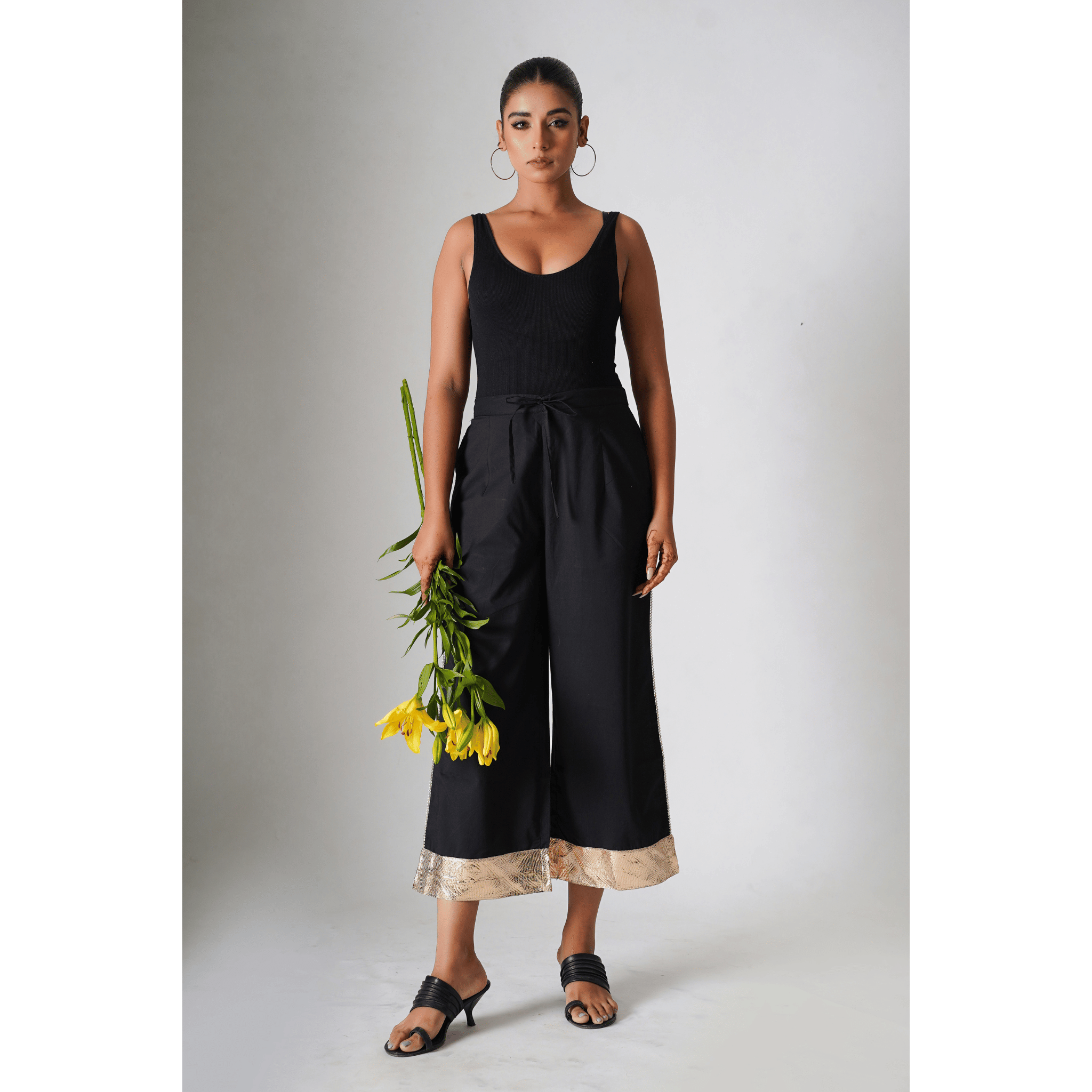 Dubai Bling Black Cotton Pants