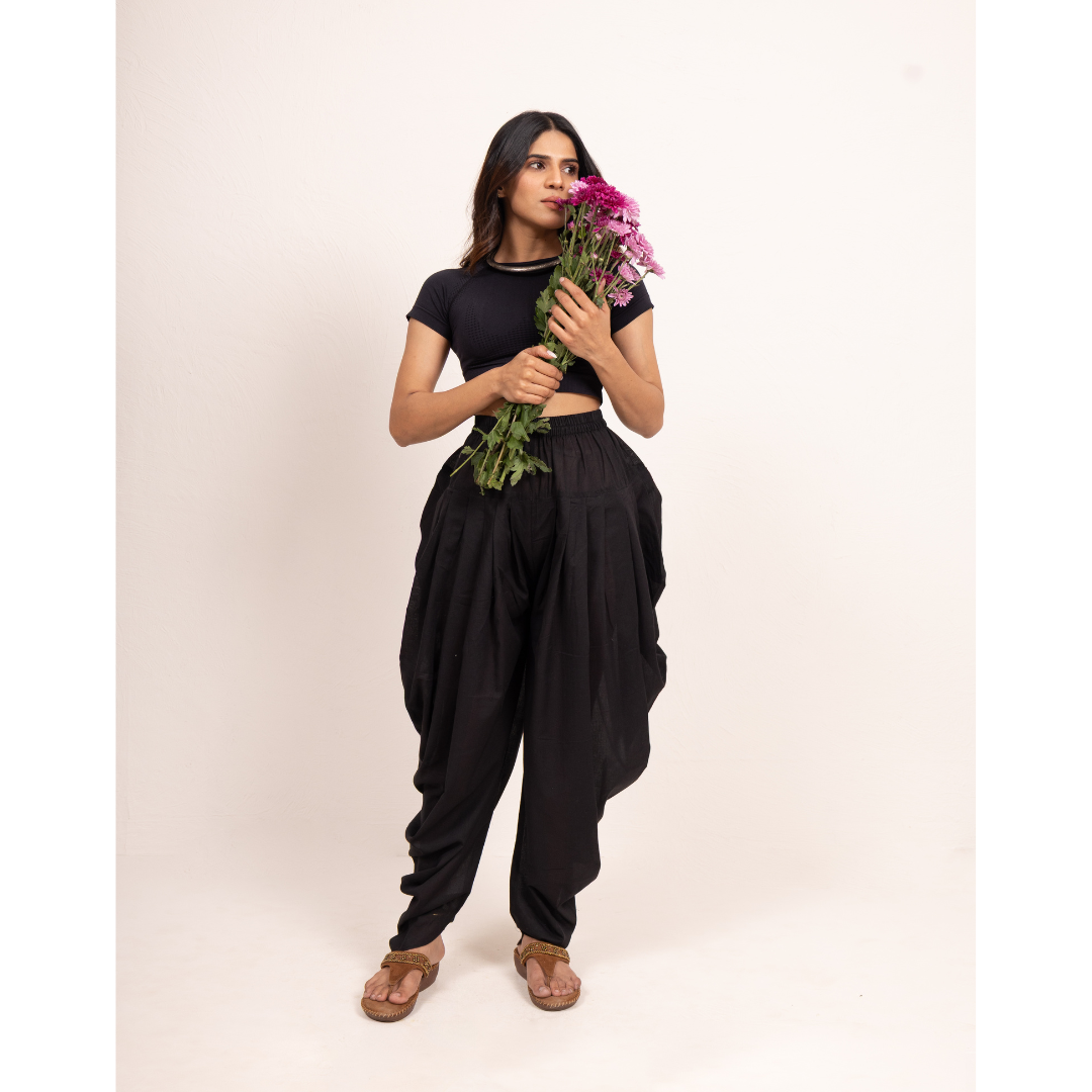 '' Sahaba '' Black Mulmul Dhoti pants