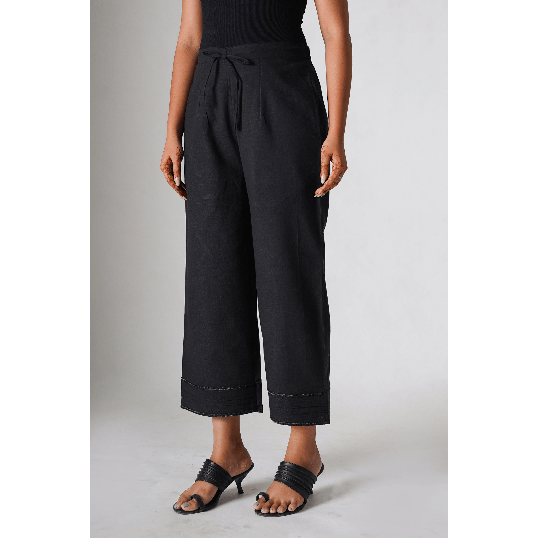 Dusky Black Cotton Linen