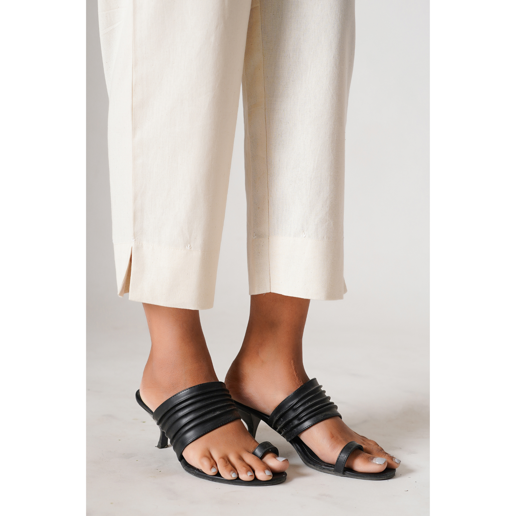 Basic Pants Combo- Black ( Cotton) & Beige ( Cotton-Linen)