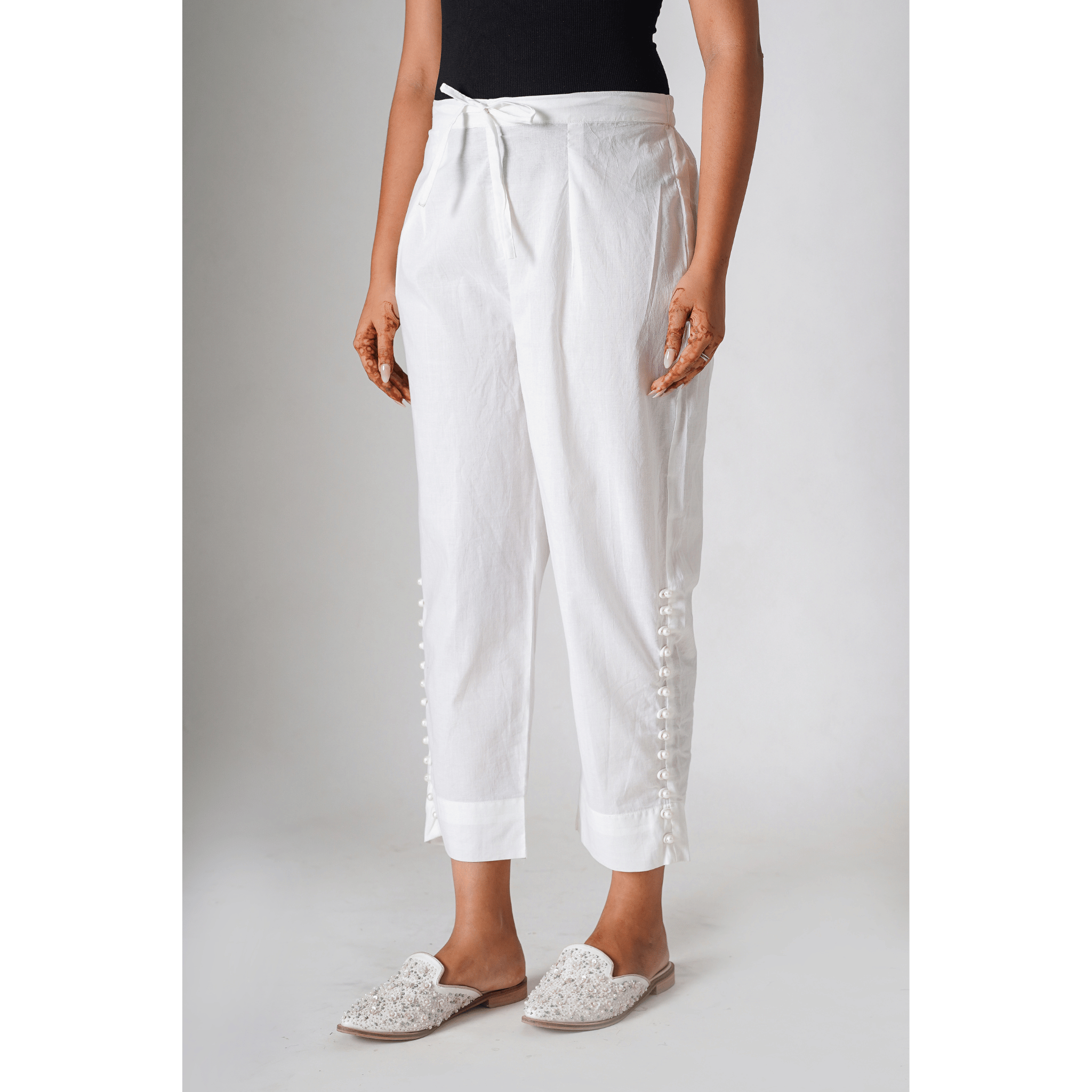 Jewel White Pearl Pants