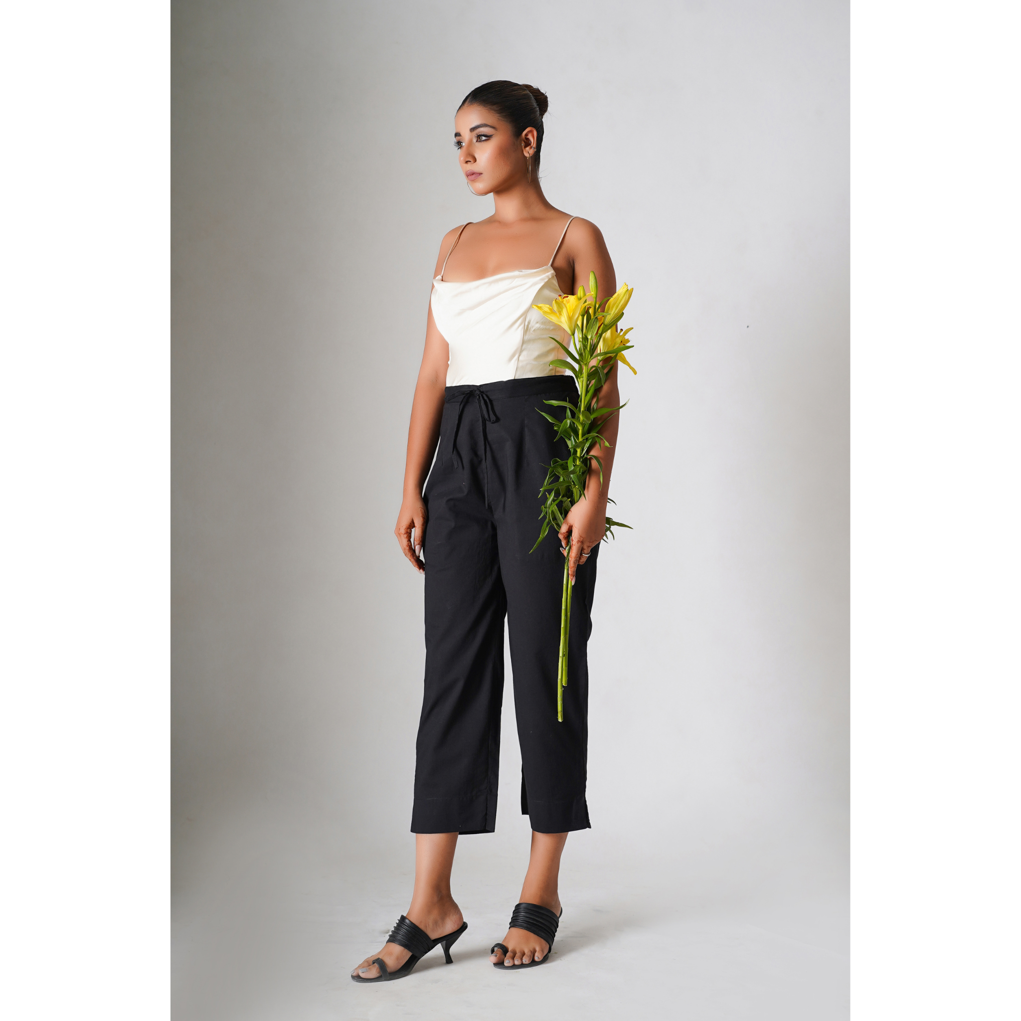 Basic Pants Combo- Black ( Cotton) & Beige ( Cotton-Linen)