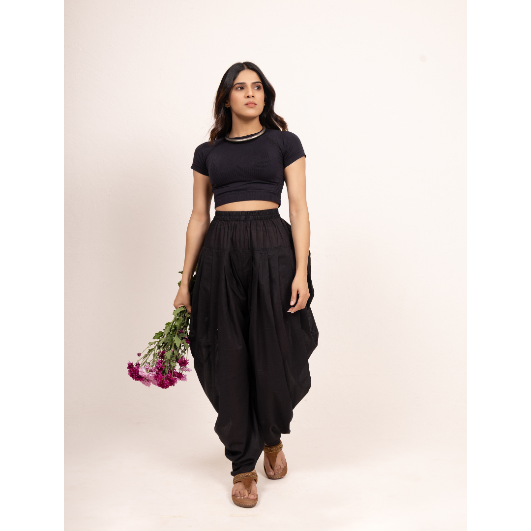 '' Sahaba '' Black Mulmul Dhoti pants