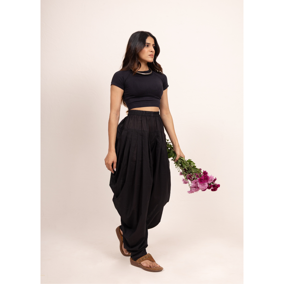 '' Sahaba '' Black Mulmul Dhoti pants